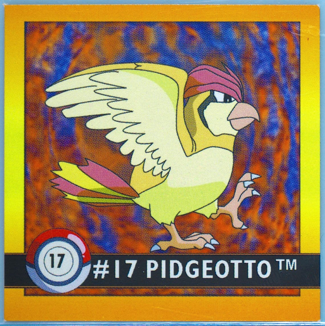 Pidgeotto (17) 1999 Pokemon Stickers Series 1