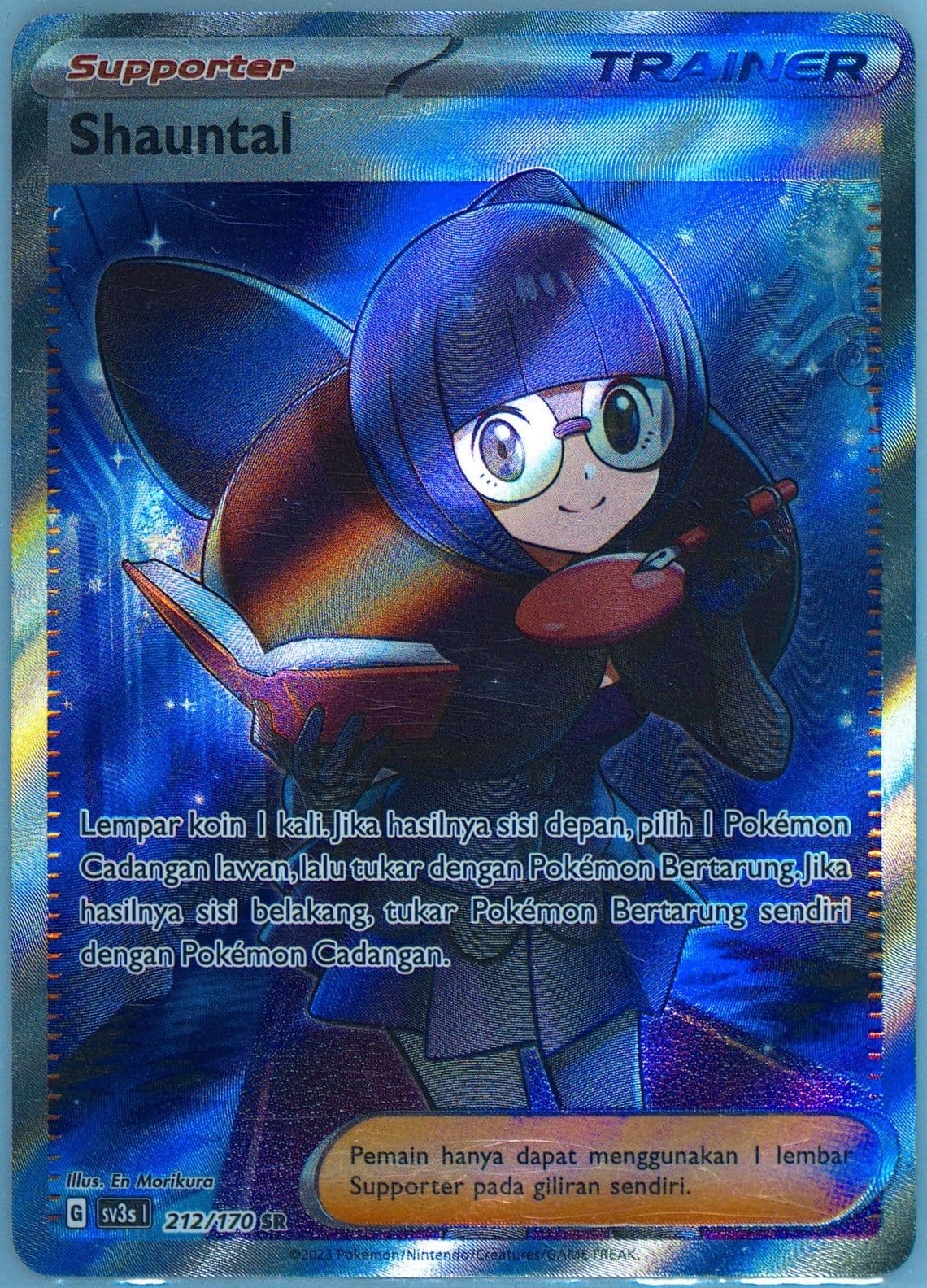 Shauntal Super Rare (212) 2023 Pokemon Indonesian Sv3s I-Black Shine