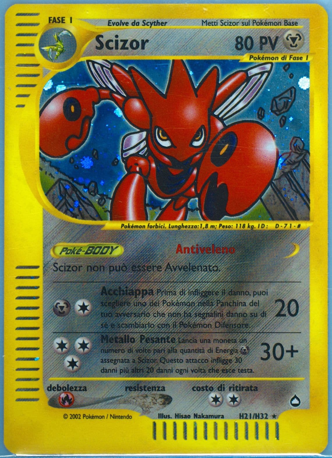 Scizor-Holo Italian (H21) 2003 Pokemon Aquapolis