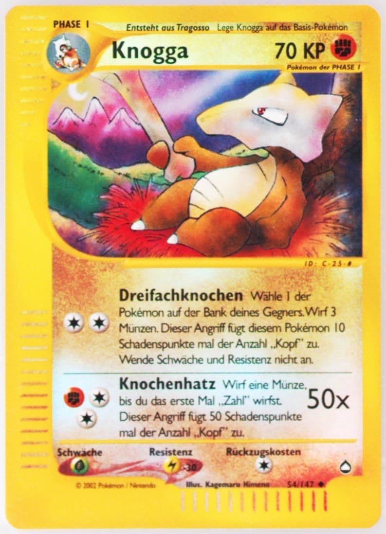 Knogga-Reverse Foil German (54) 2003 Pokemon Aquapolis