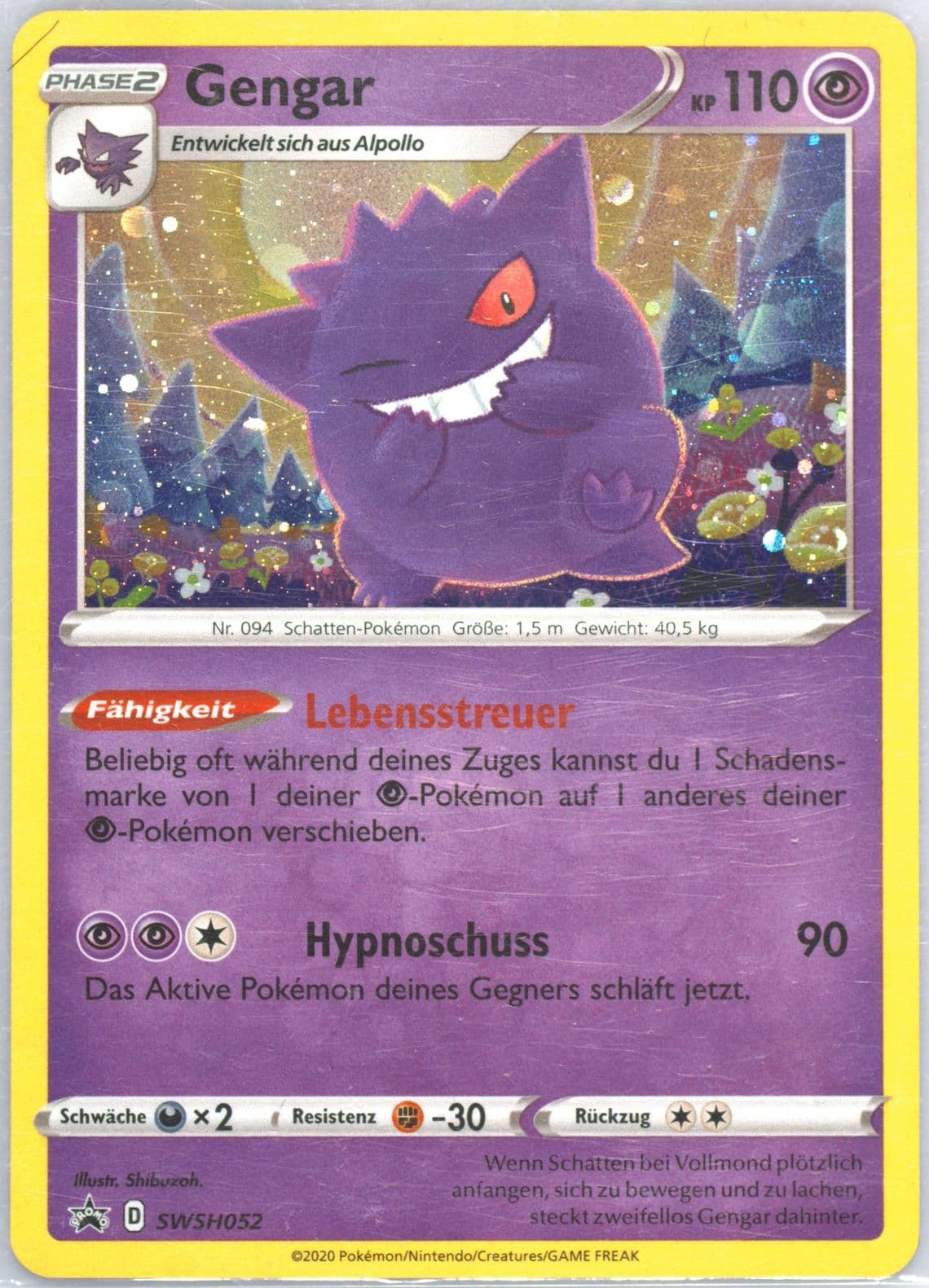 Gengar-Holo Champion's Path Special Pin Collection-German (052) 2020 Pokemon Swsh Black Star Promo