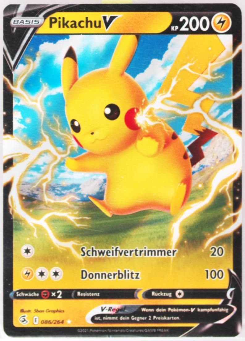 Pikachu V German (086) 2021 Pokemon Sword & Shield Fusion Strike
