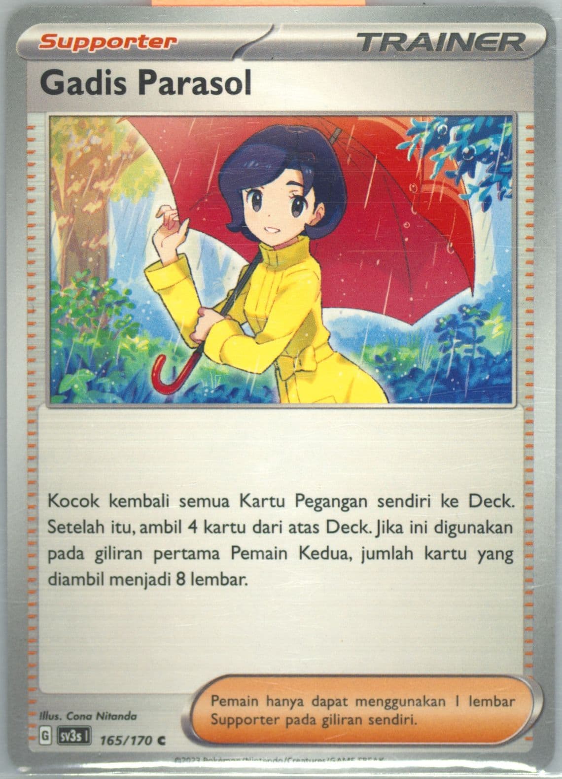 Parasol Lady (165) 2023 Pokemon Indonesian Sv3s I-Black Shine