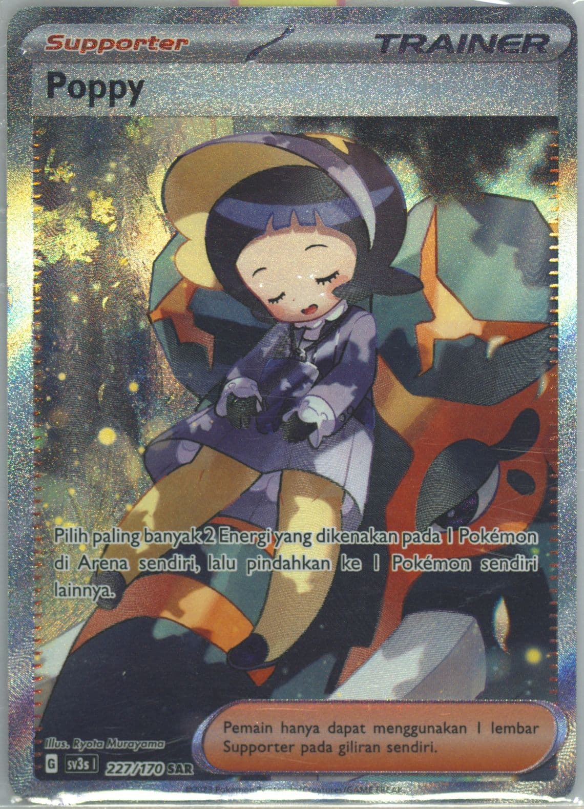Poppy Special Art Rare (227) 2023 Pokemon Indonesian Sv3s I-Black Shine