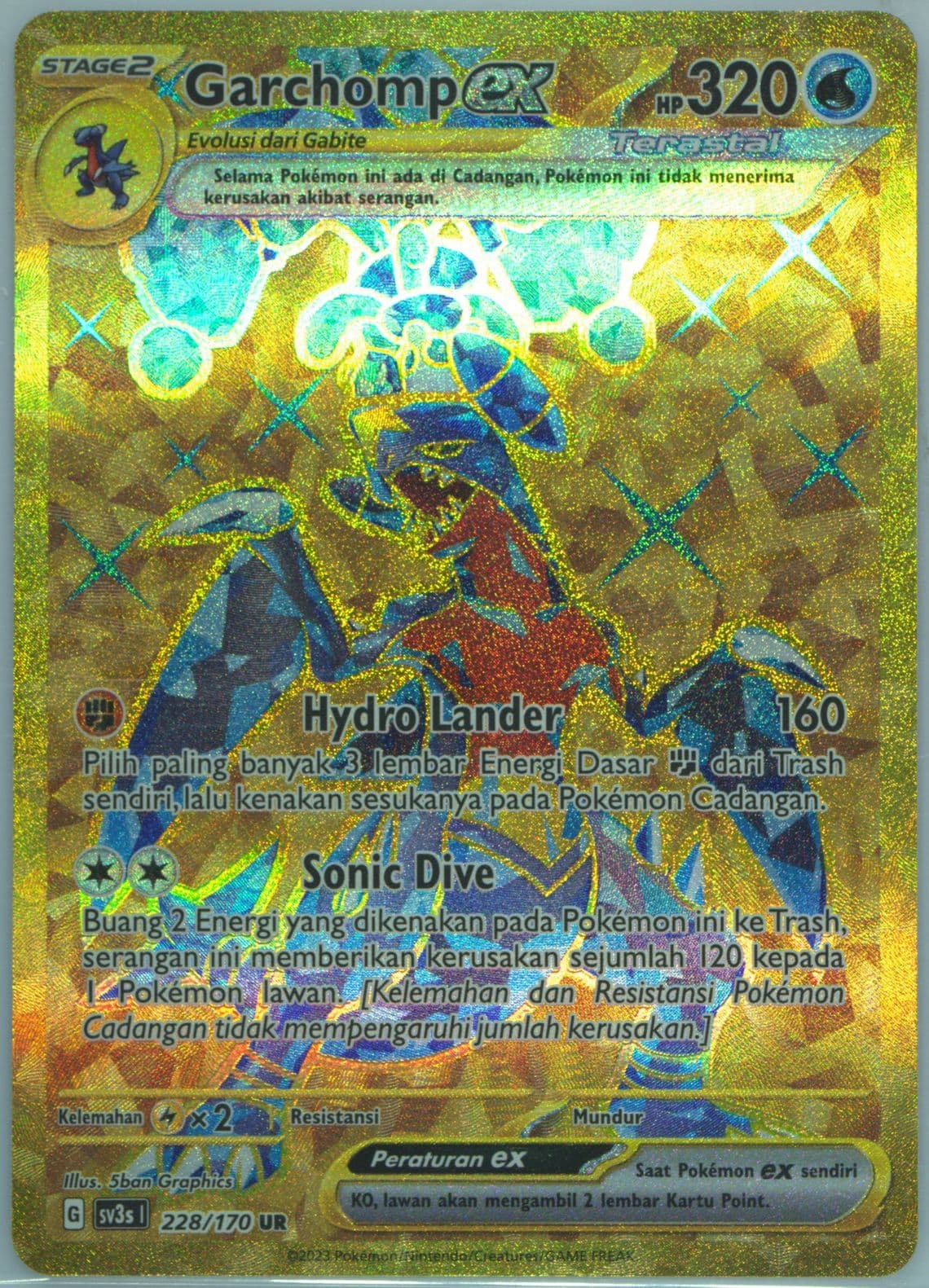 Garchomp EX Ultra Rare (228) 2023 Pokemon Indonesian Sv3s I-Black Shine