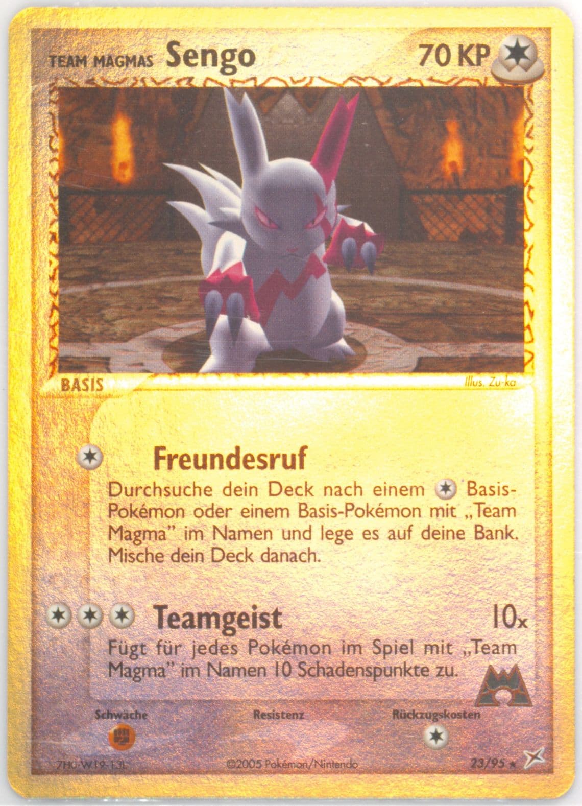 Team Magmas Sengo-Reverse Foil (23) 2005 Pokemon German EX Team Magma VS Team Aqua