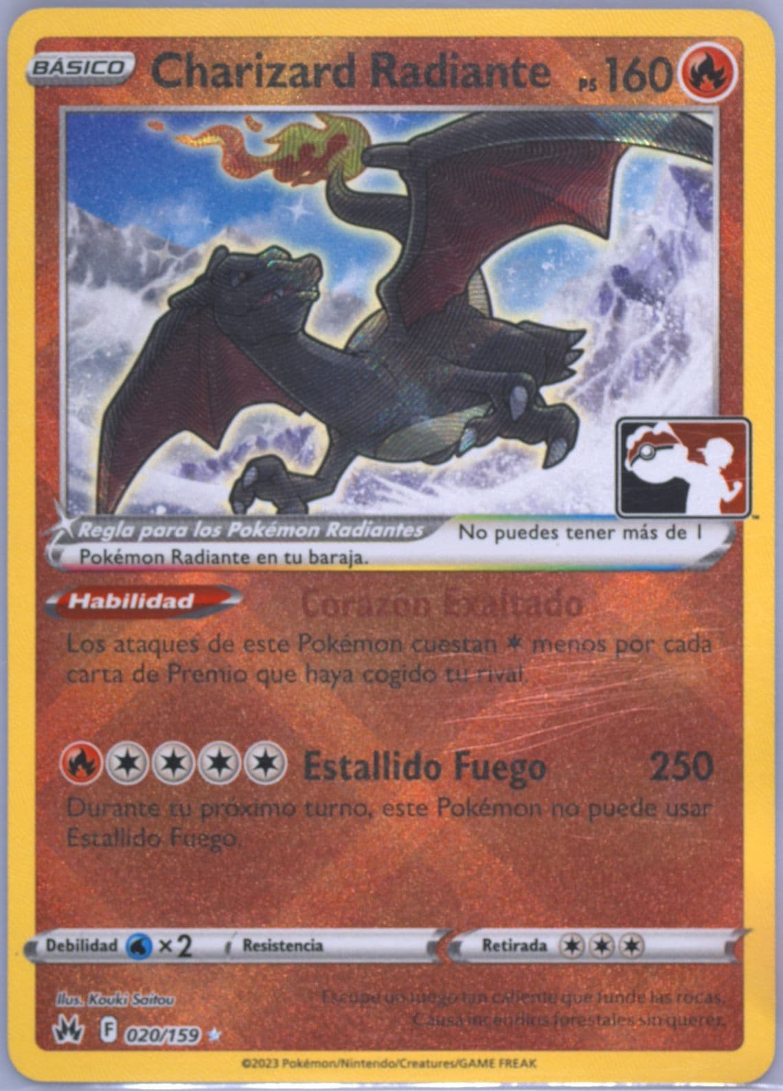 Radiant Charizard Spanish (020) 2023 Pokemon Play! Pokemon Prize Pack: Series 3