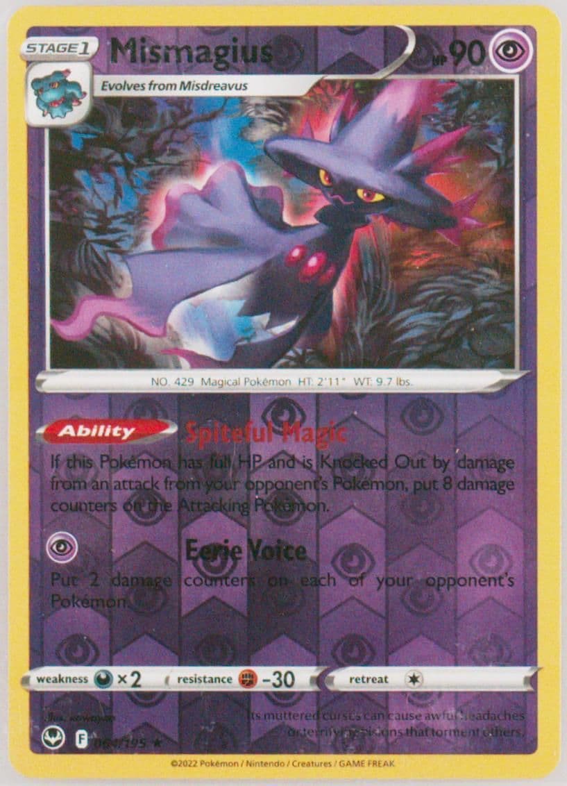 Mismagius-Reverse Foil (064) 2022 Pokemon Sword & Shield Silver Tempest