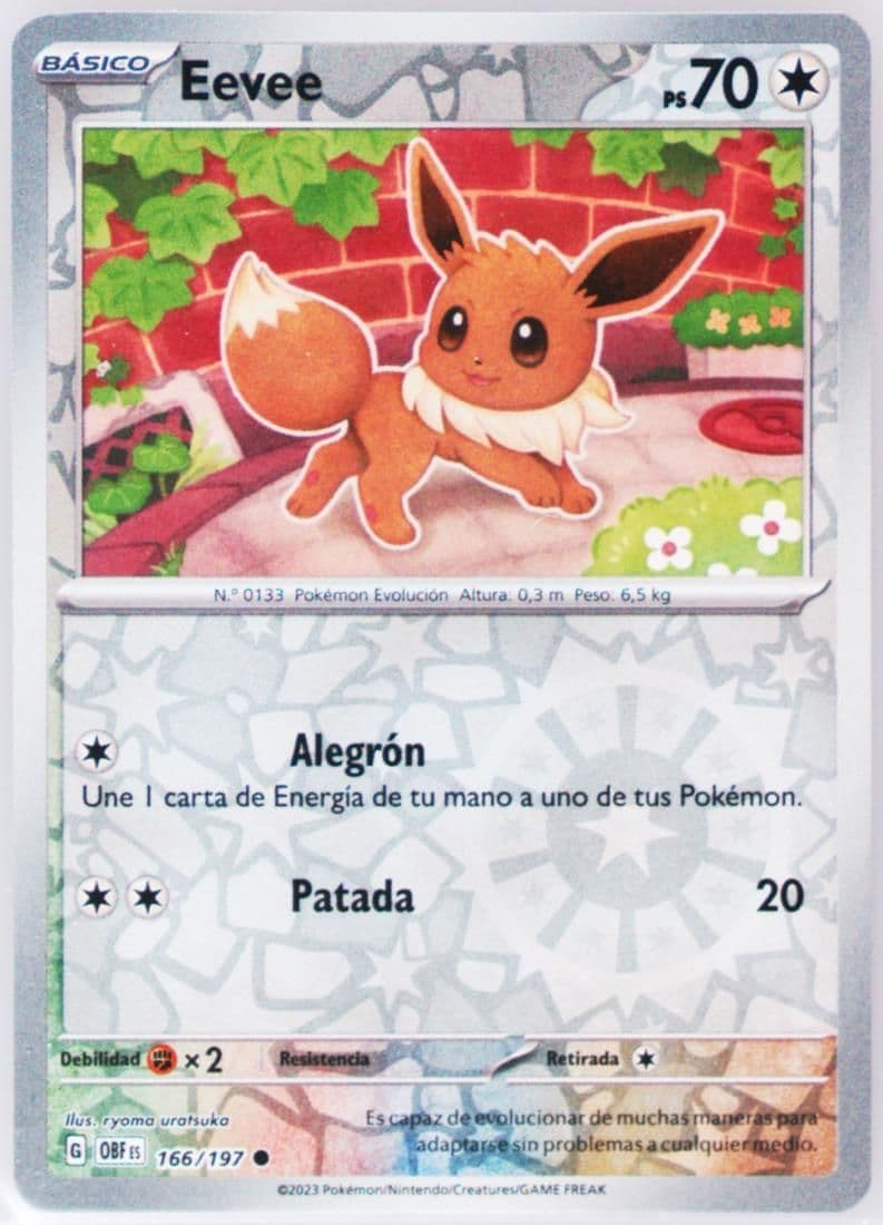 Eevee Reverse Holo (166) 2023 Pokemon Spanish Obf ES-Obsidian Flames