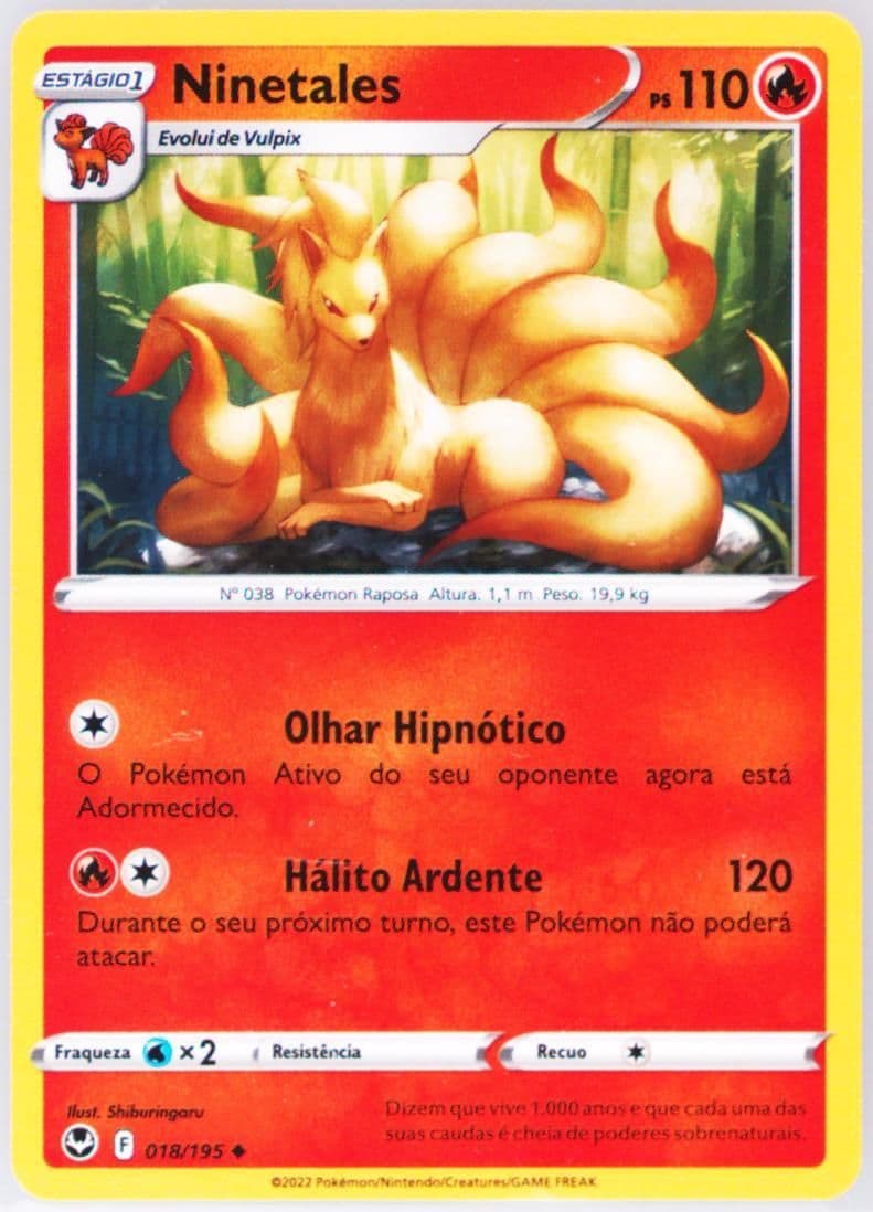 Ninetales Portuguese (018) 2022 Pokemon Sword & Shield Silver Tempest