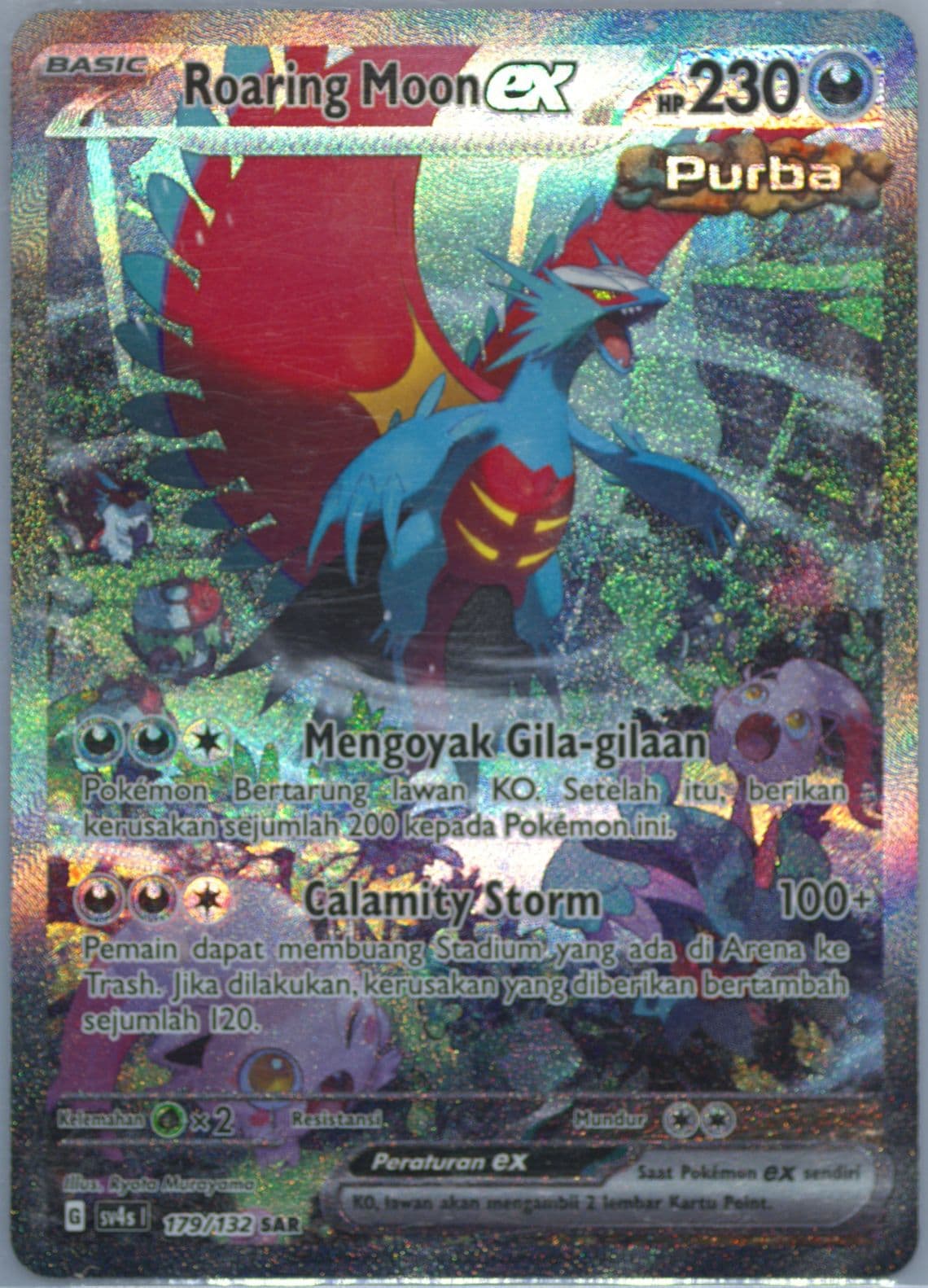 Roaring Moon EX Special Art Rare (179) 2023 Pokemon Indonesian Sv4s I-Pokemon Paradox Encounters