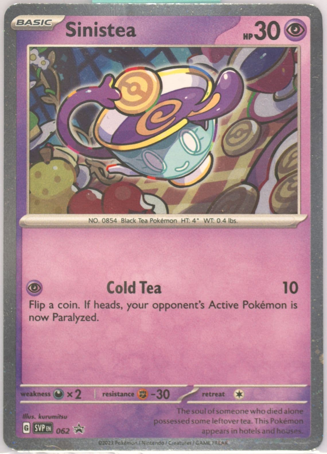 Sinistea Paradox Rift Single Pack Blister (062) 2023 Pokemon Svp EN-SV Black Star Promo