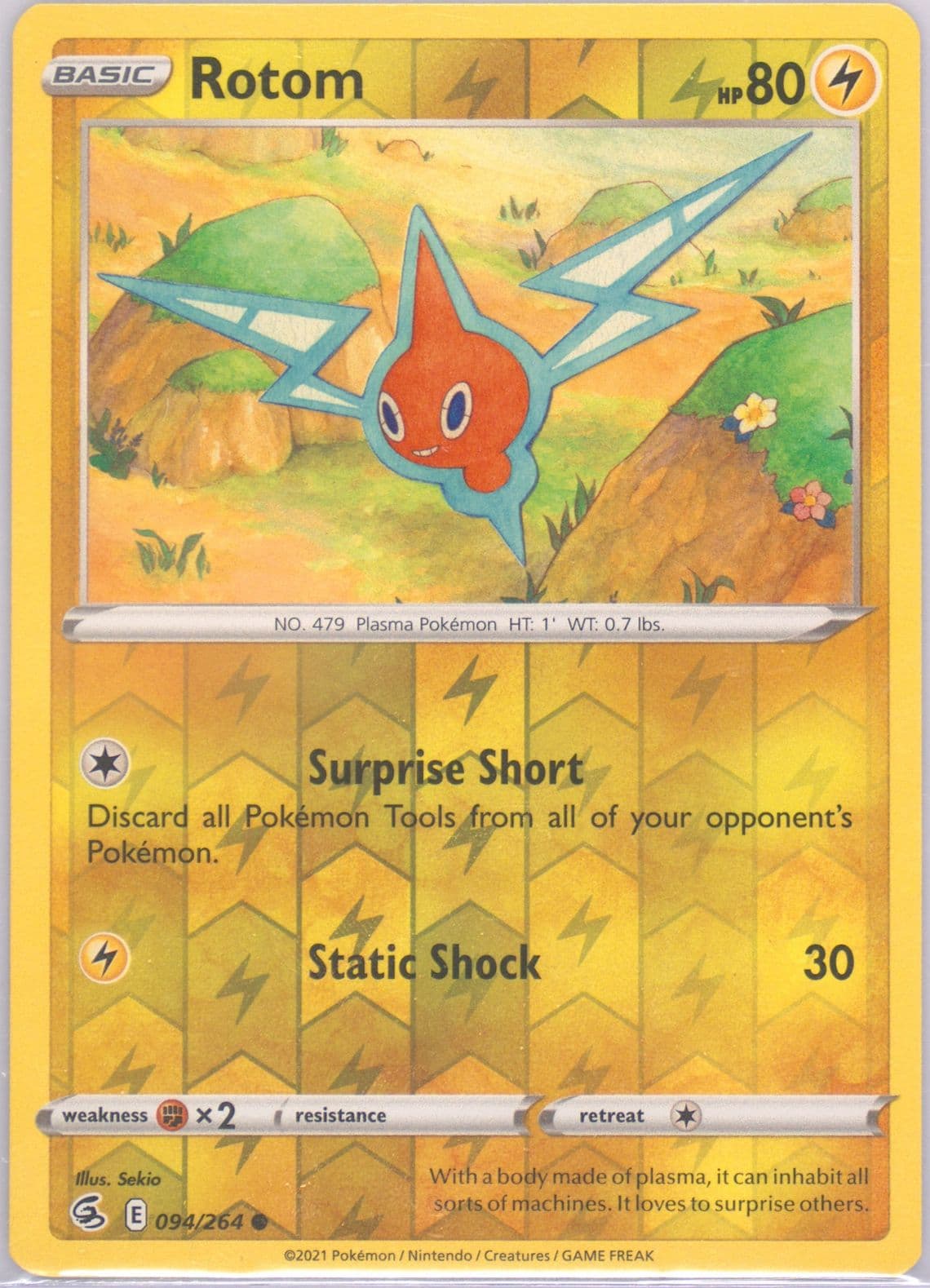 Rotom-Reverse Foil (094) 2021 Pokemon Sword & Shield Fusion Strike