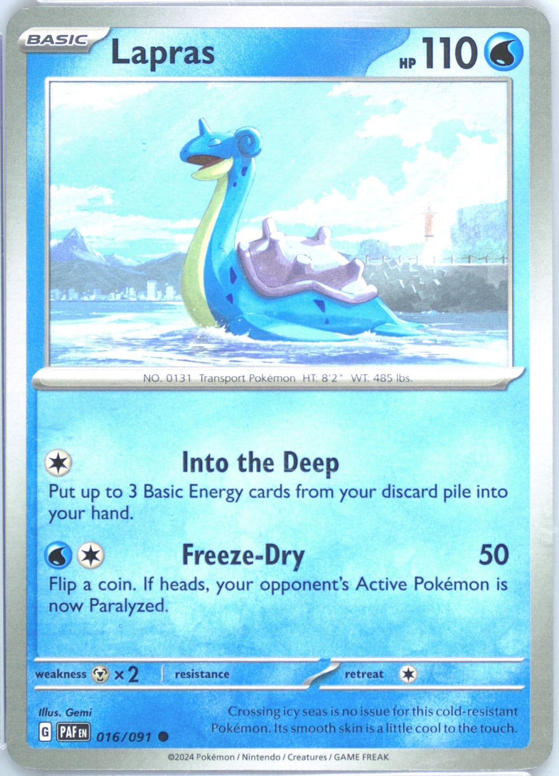 Lapras (016) 2024 Pokemon Paf EN-Paldean Fates