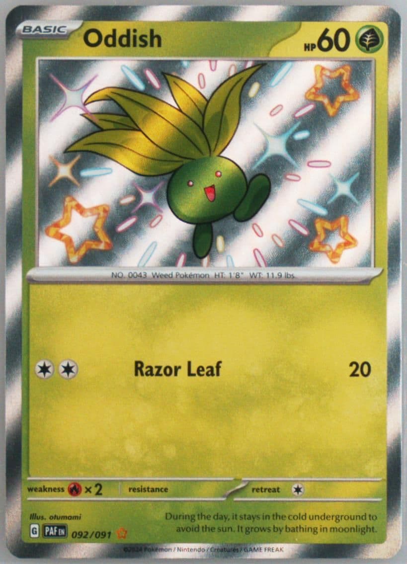 Oddish Shiny Rare (092) 2024 Pokemon Paf EN-Paldean Fates