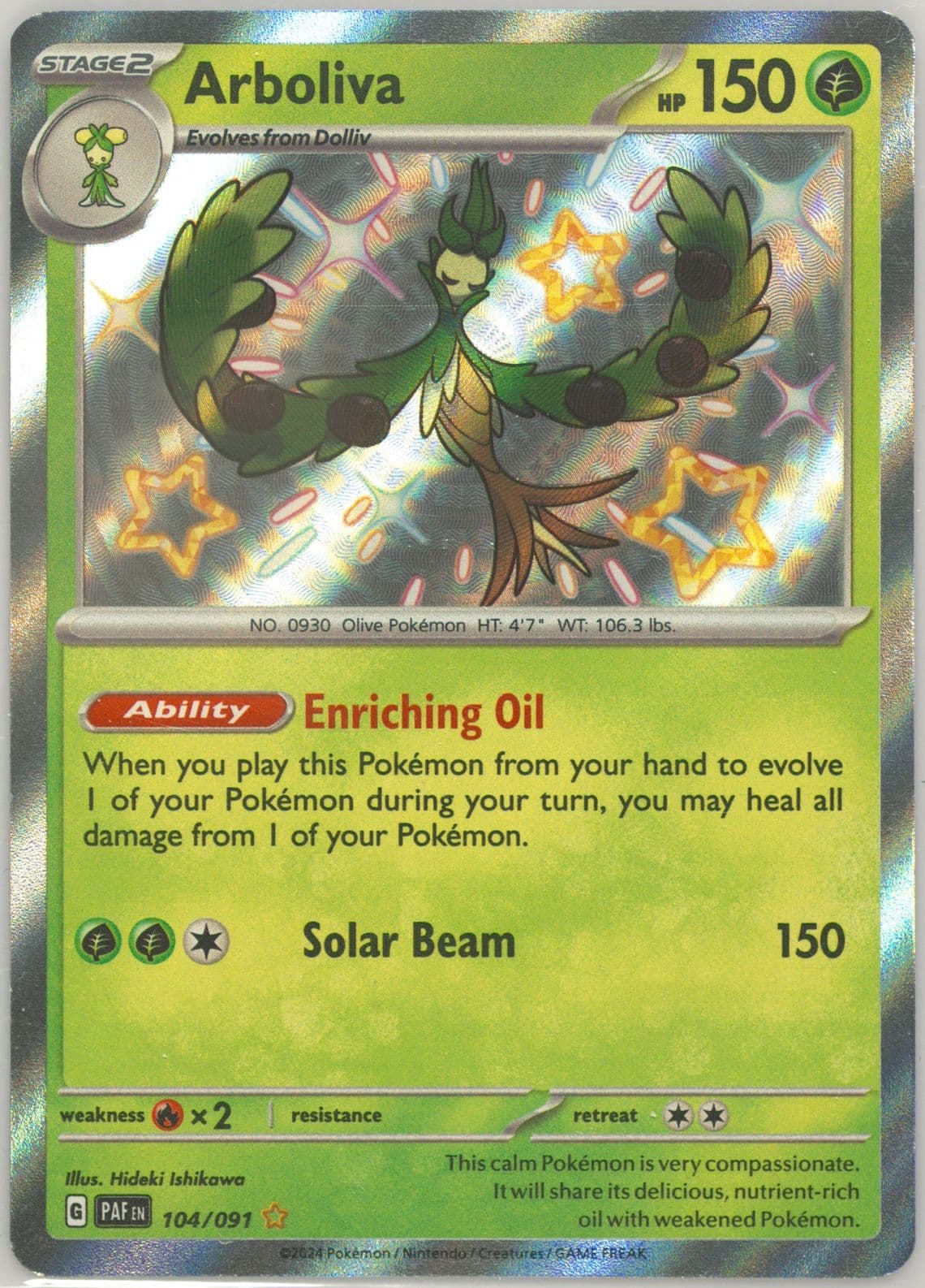 Arboliva Shiny Rare (104) 2024 Pokemon Paf EN-Paldean Fates