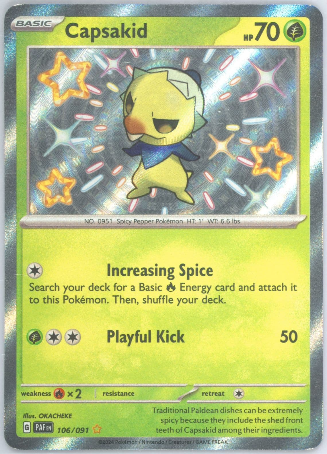 Capsakid Shiny Rare (106) 2024 Pokemon Paf EN-Paldean Fates