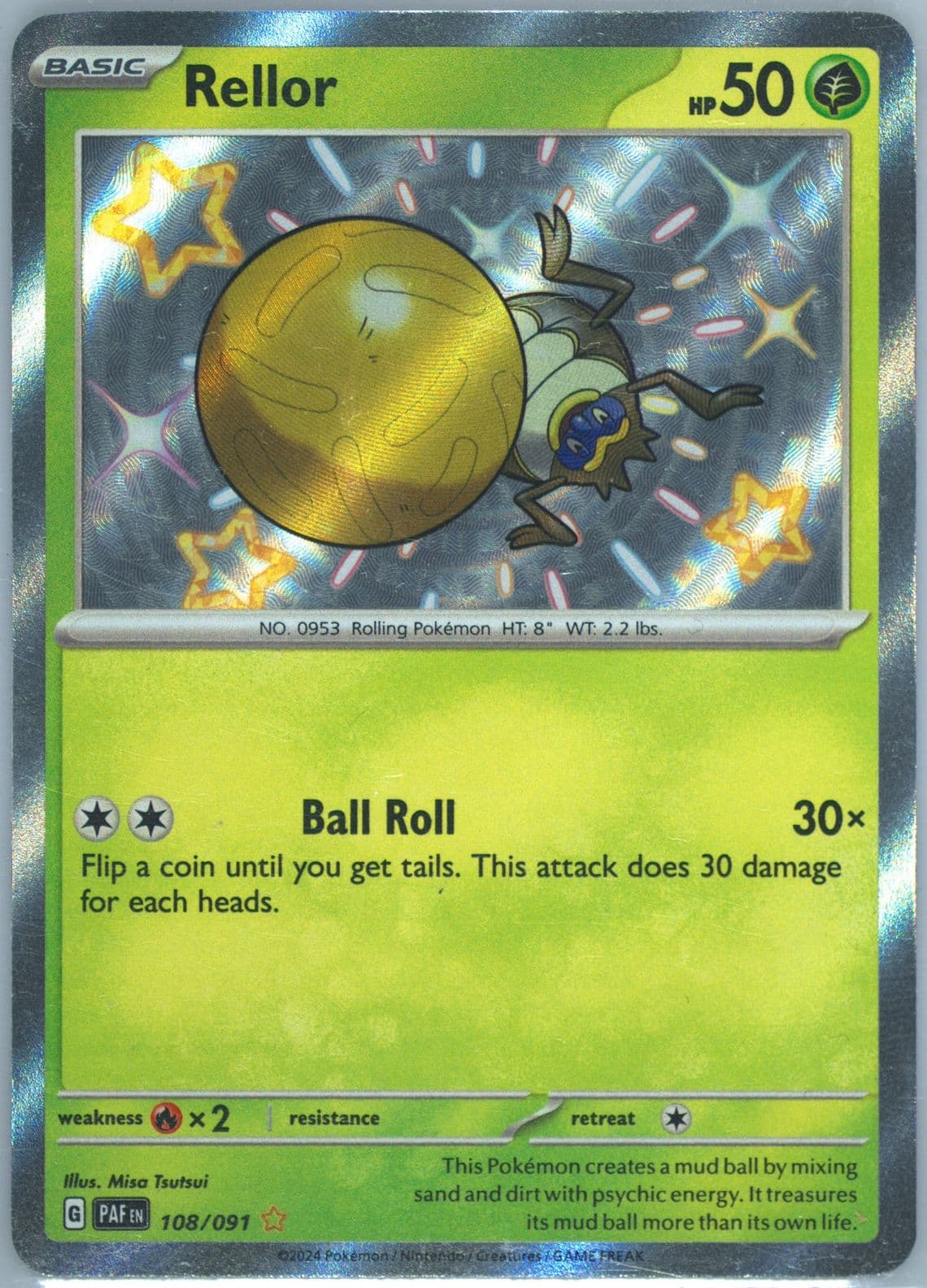 Rellor Shiny Rare (108) 2024 Pokemon Paf EN-Paldean Fates