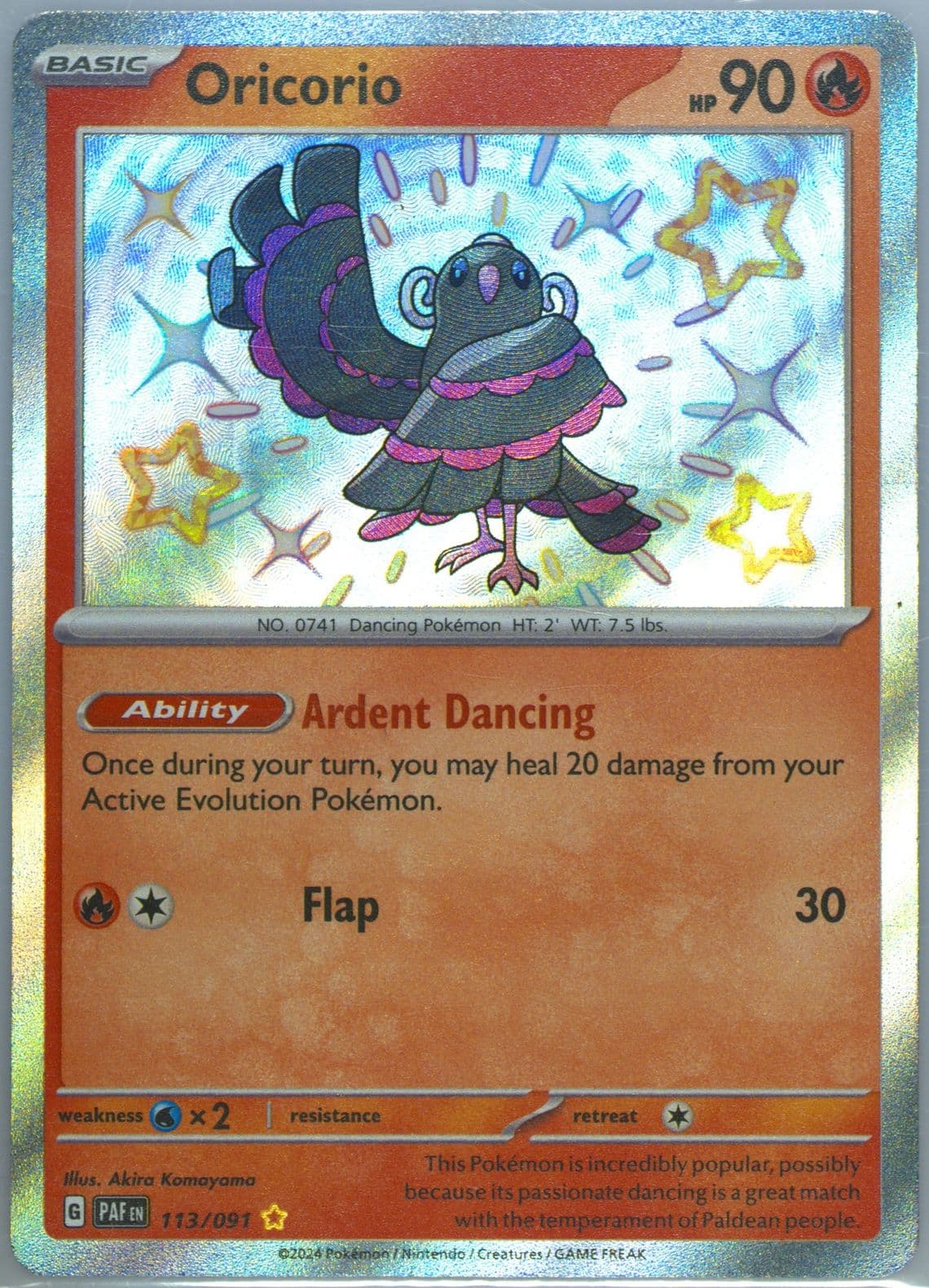 Oricorio Shiny Rare (113) 2024 Pokemon Paf EN-Paldean Fates