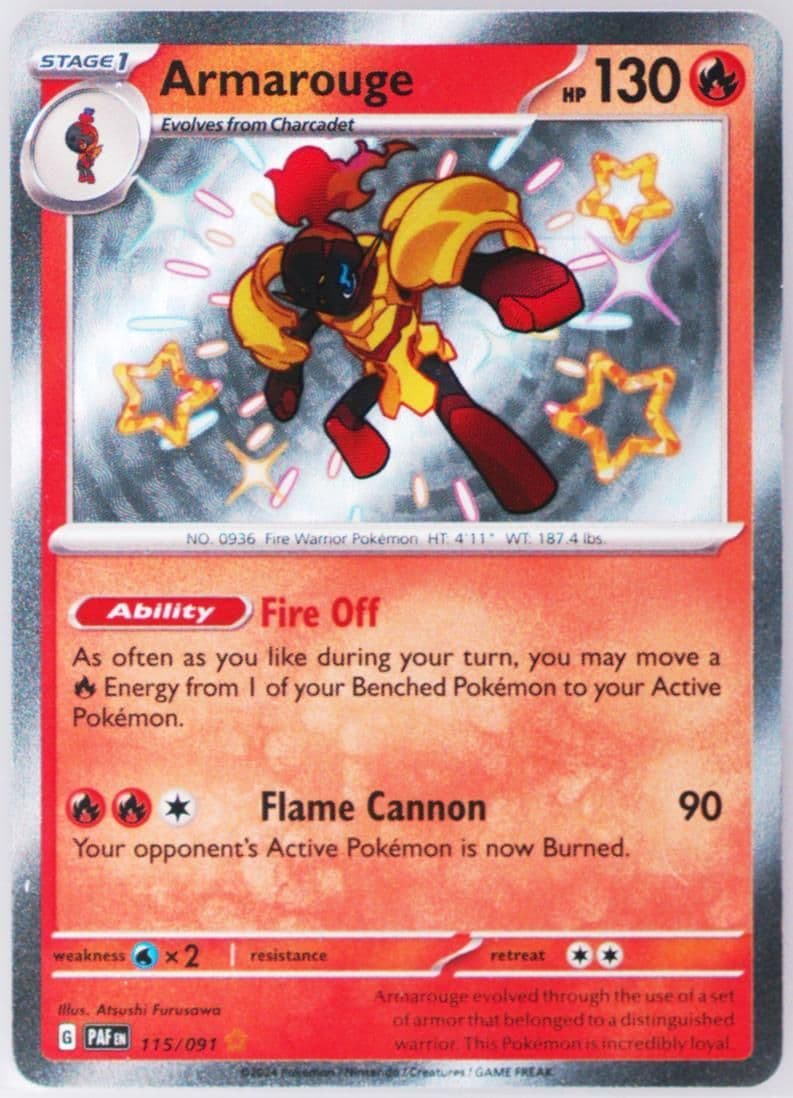 Armarouge Shiny Rare (115) 2024 Pokemon Paf EN-Paldean Fates