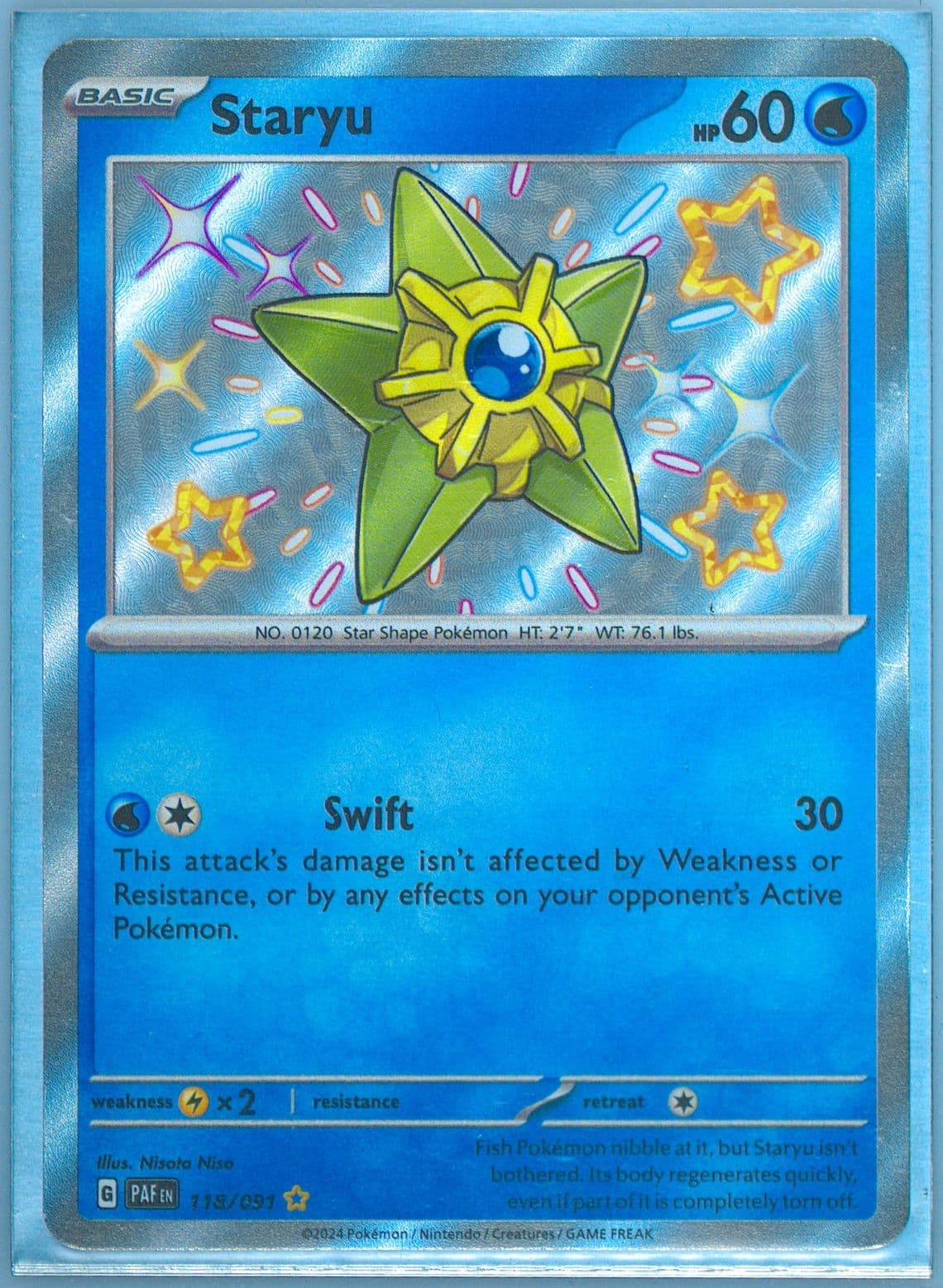 Staryu Shiny Rare (118) 2024 Pokemon Paf EN-Paldean Fates