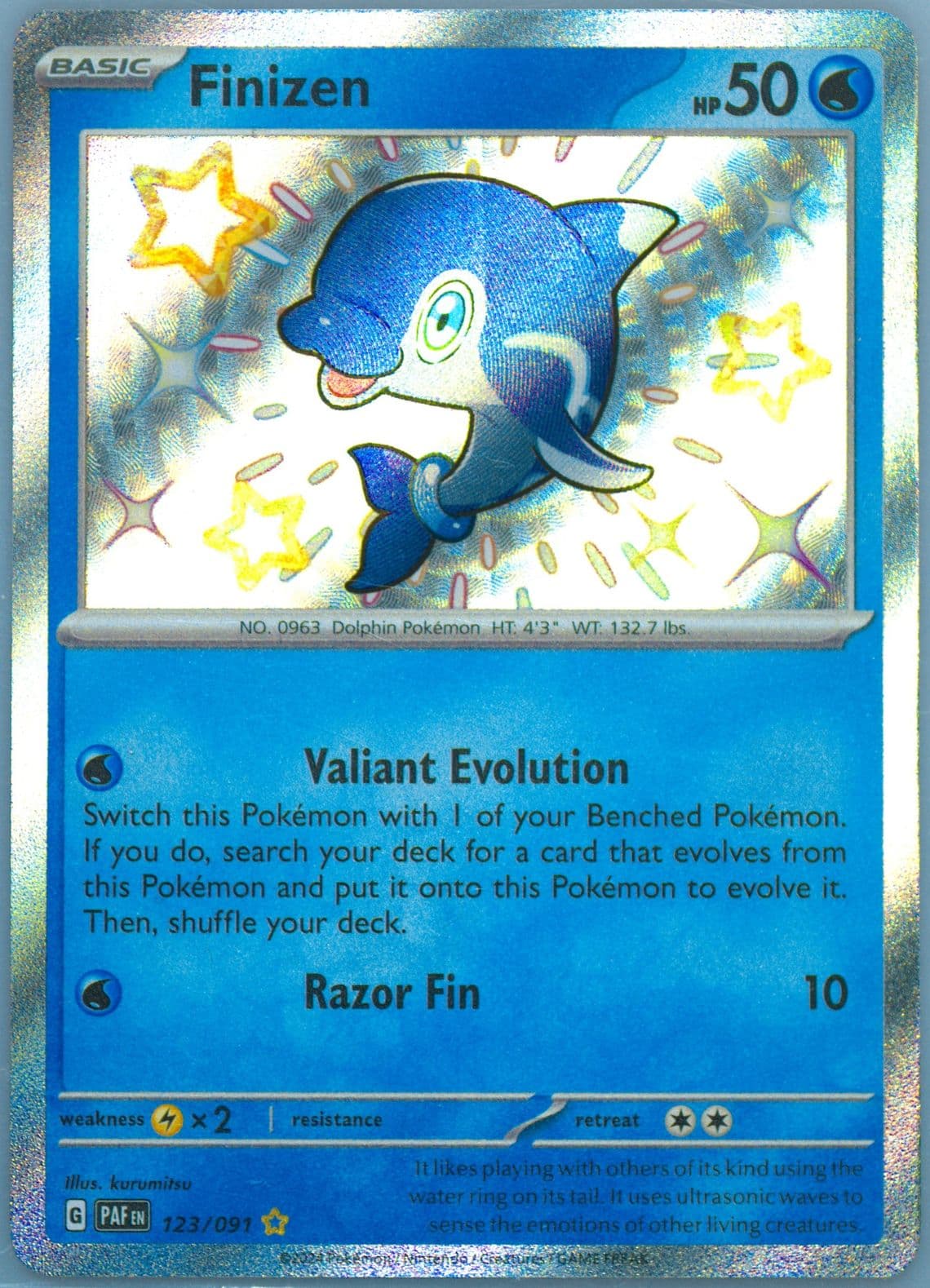Finizen Shiny Rare (123) 2024 Pokemon Paf EN-Paldean Fates