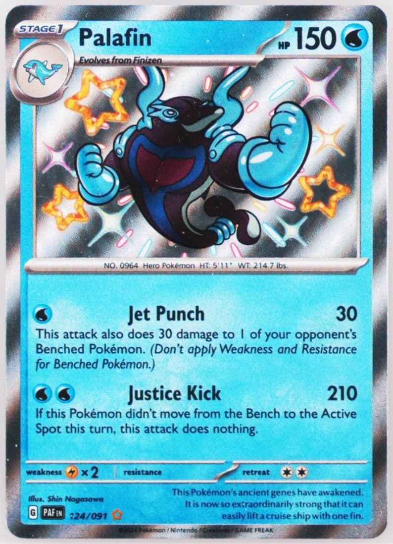 Palafin Shiny Rare (124) 2024 Pokemon Paf EN-Paldean Fates