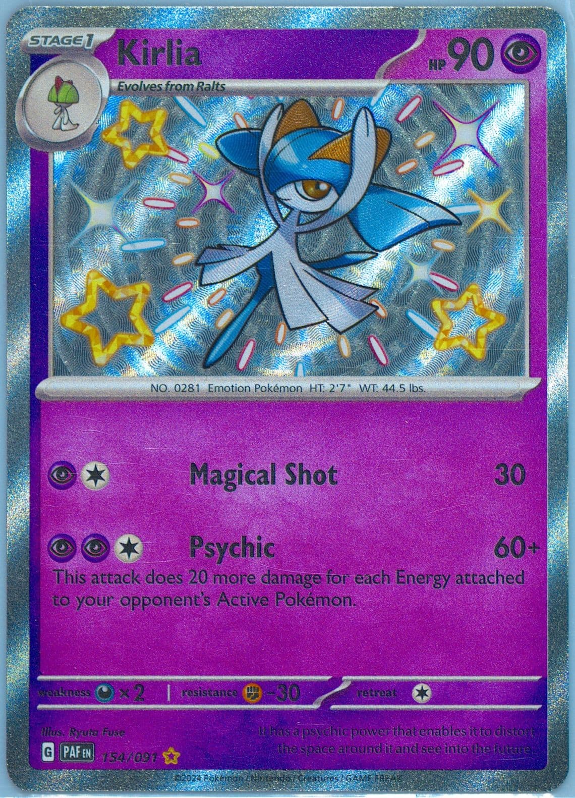 Kirlia Shiny Rare (154) 2024 Pokemon Paf EN-Paldean Fates
