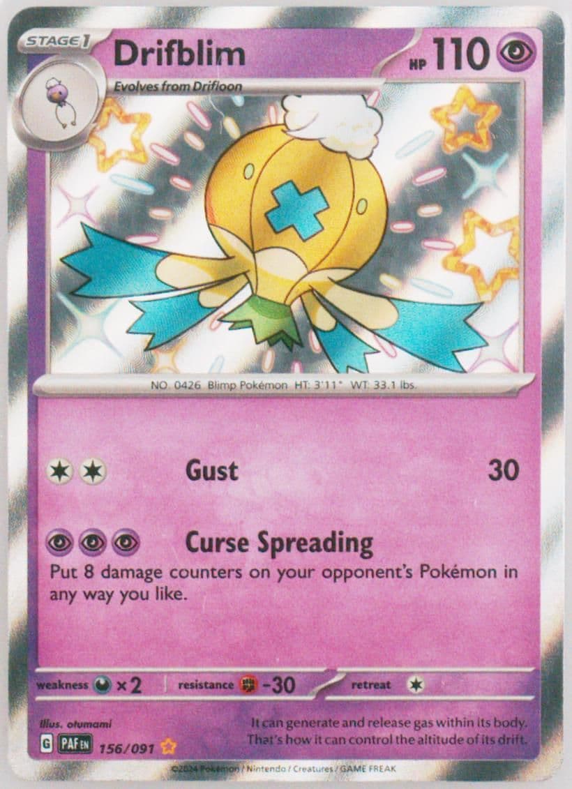 Drifblim Shiny Rare (156) 2024 Pokemon Paf EN-Paldean Fates