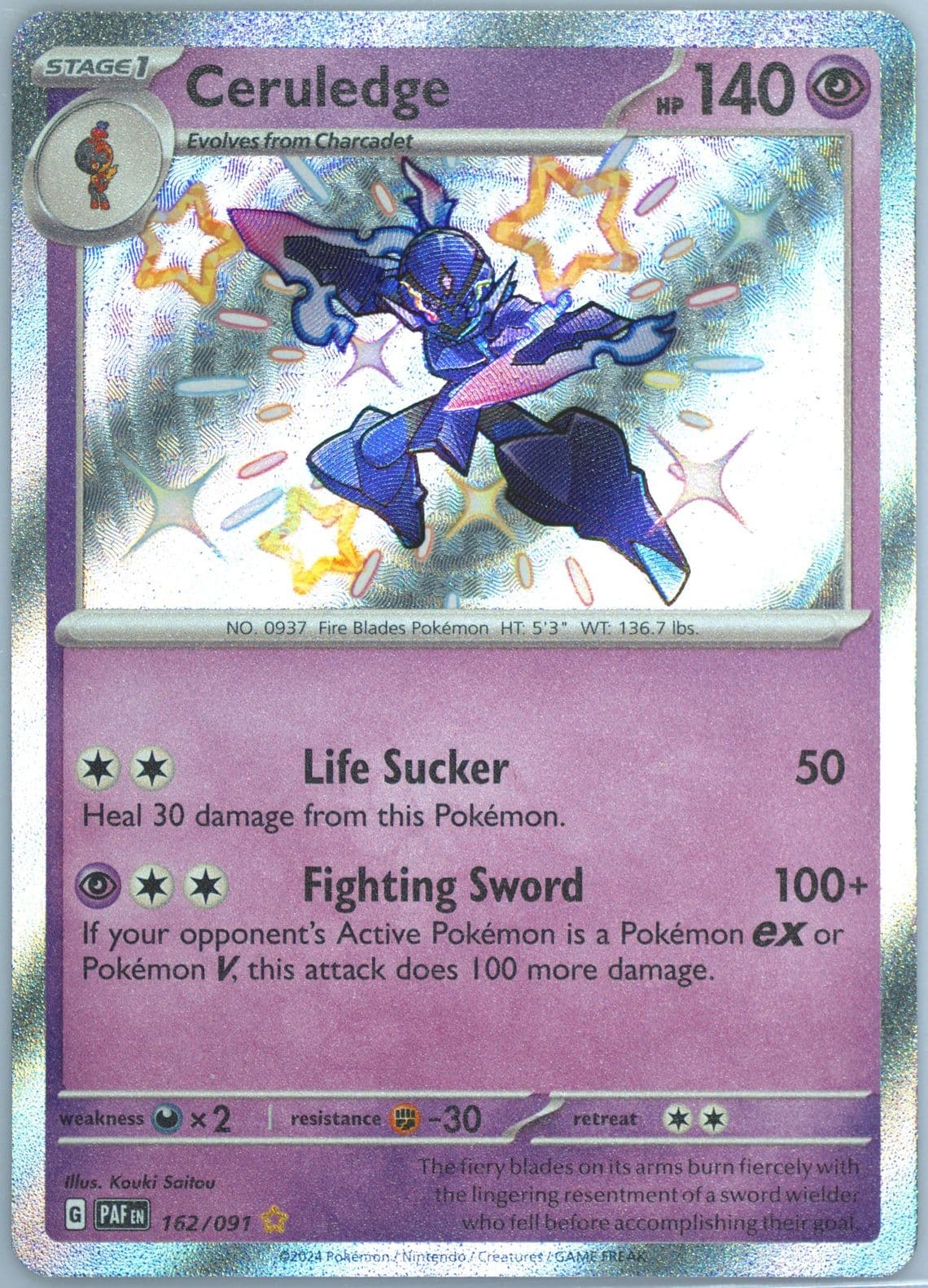 Ceruledge Shiny Rare (162) 2024 Pokemon Paf EN-Paldean Fates