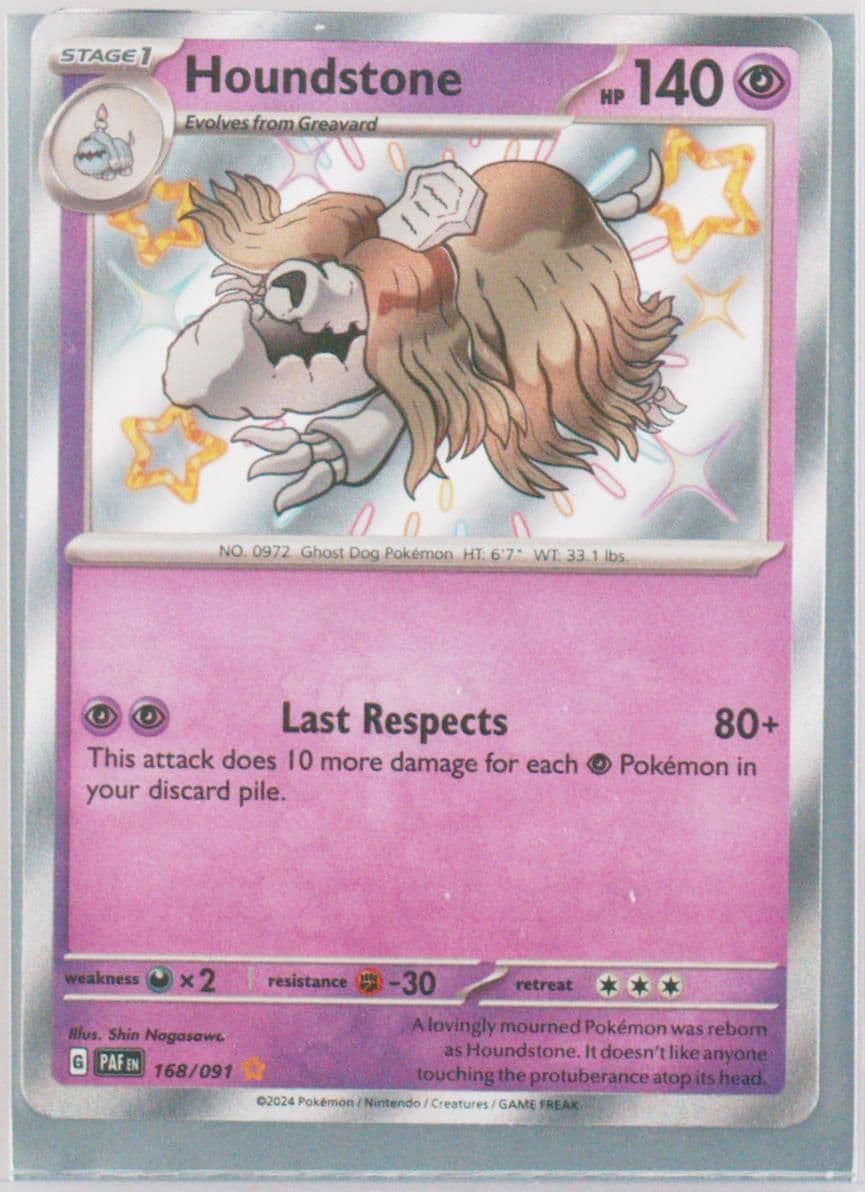Houndstone Shiny Rare (168) 2024 Pokemon Paf EN-Paldean Fates