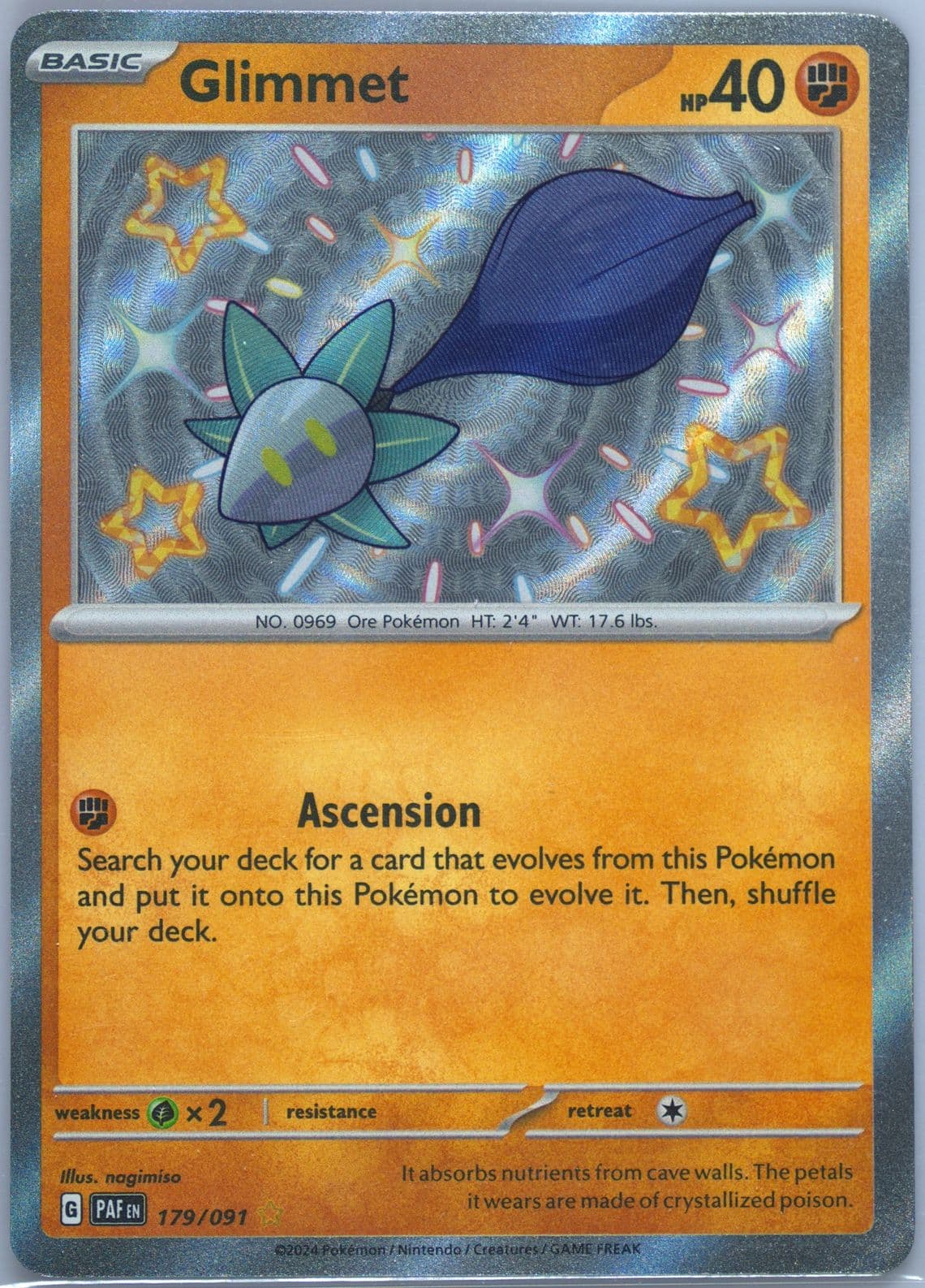 Glimmet Shiny Rare (179) 2024 Pokemon Paf EN-Paldean Fates