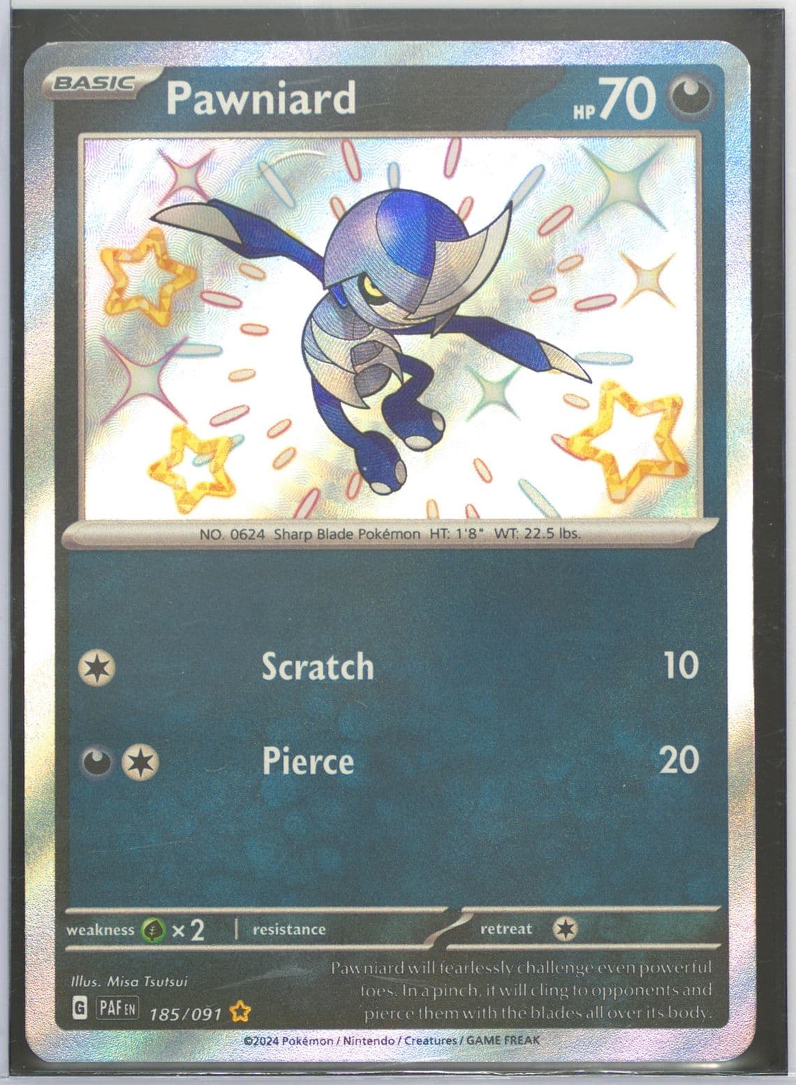 Pawniard Shiny Rare (185) 2024 Pokemon Paf EN-Paldean Fates
