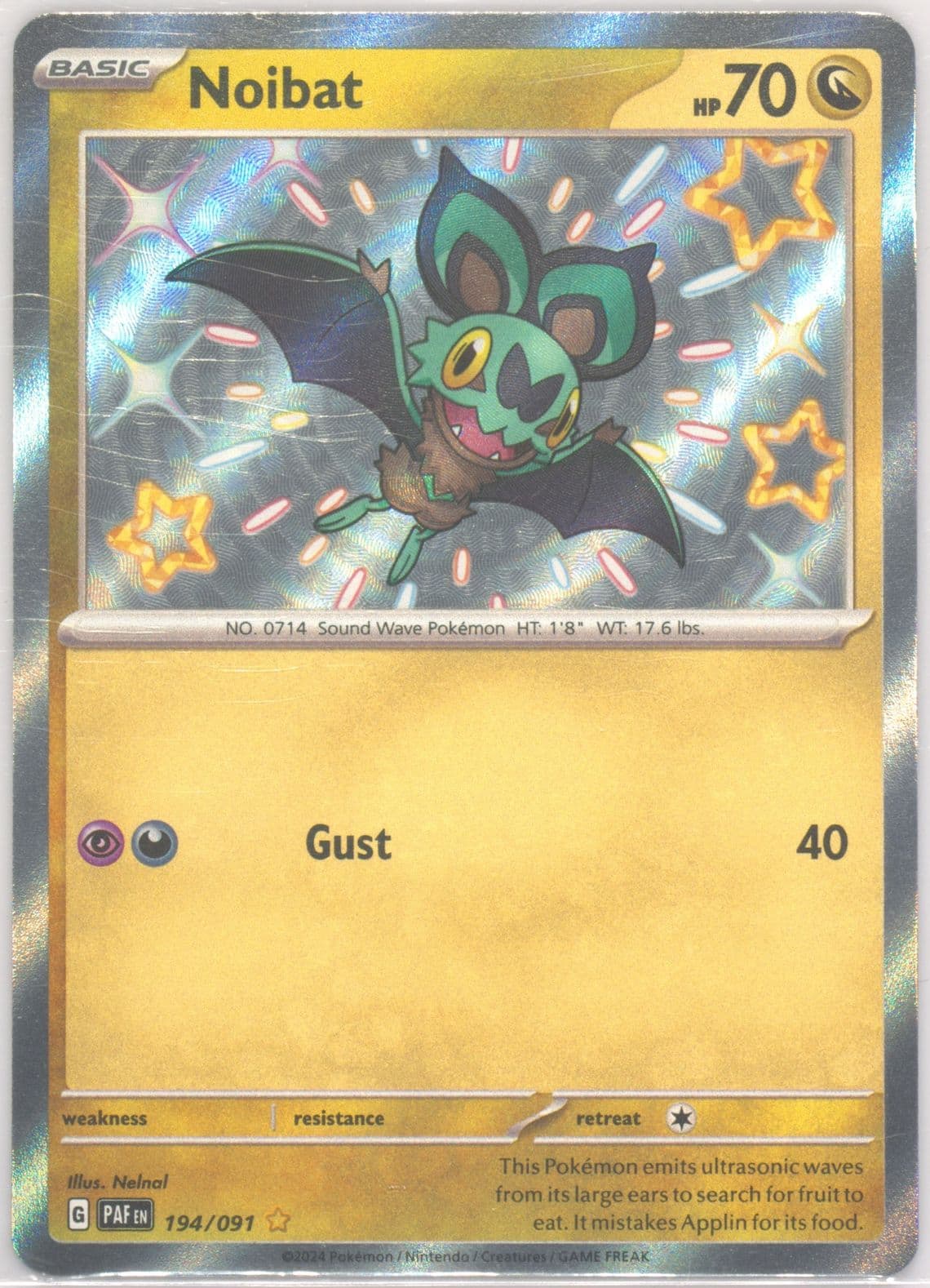 Noibat Shiny Rare (194) 2024 Pokemon Paf EN-Paldean Fates