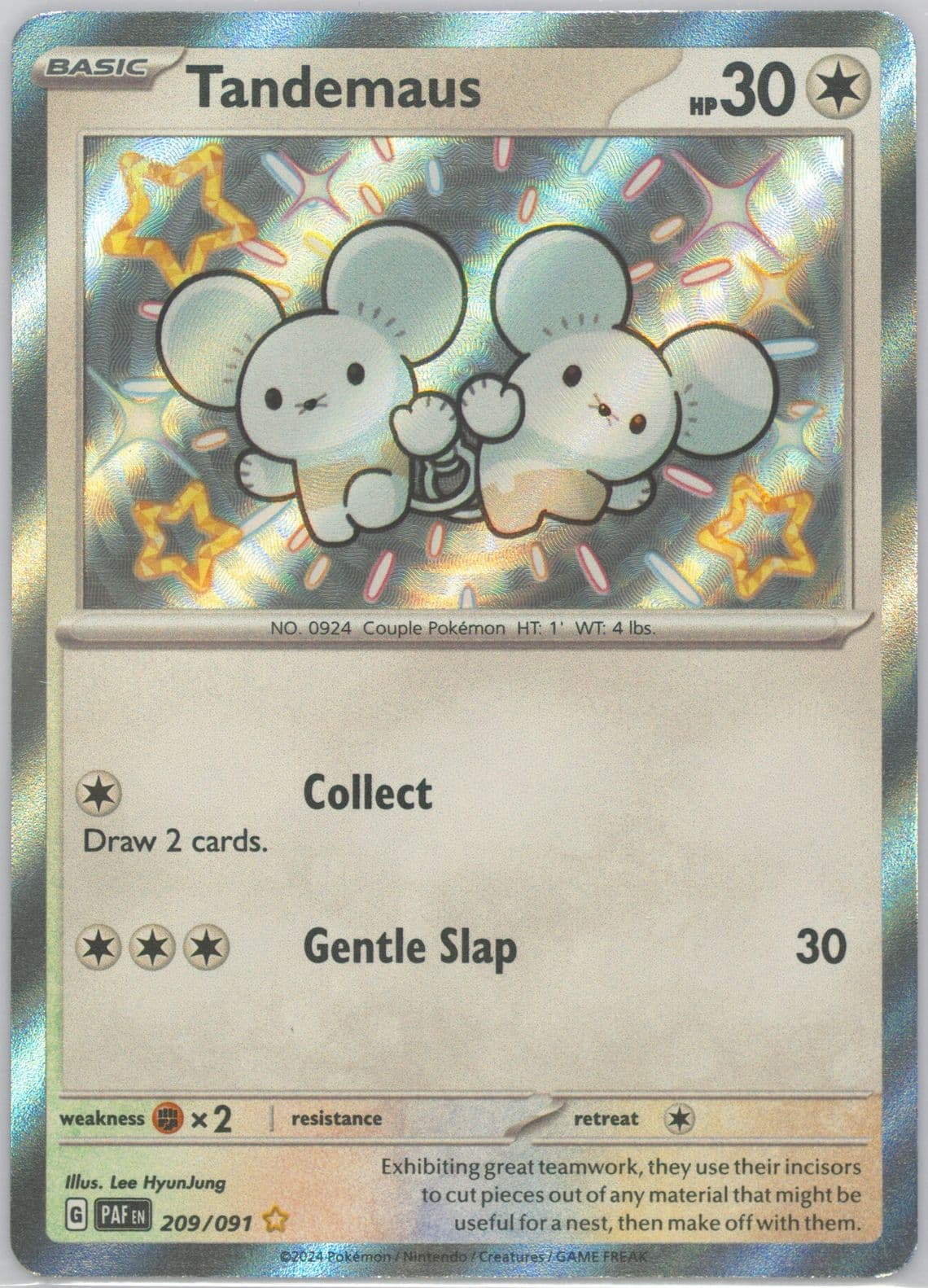 Tandemaus Shiny Rare (209) 2024 Pokemon Paf EN-Paldean Fates