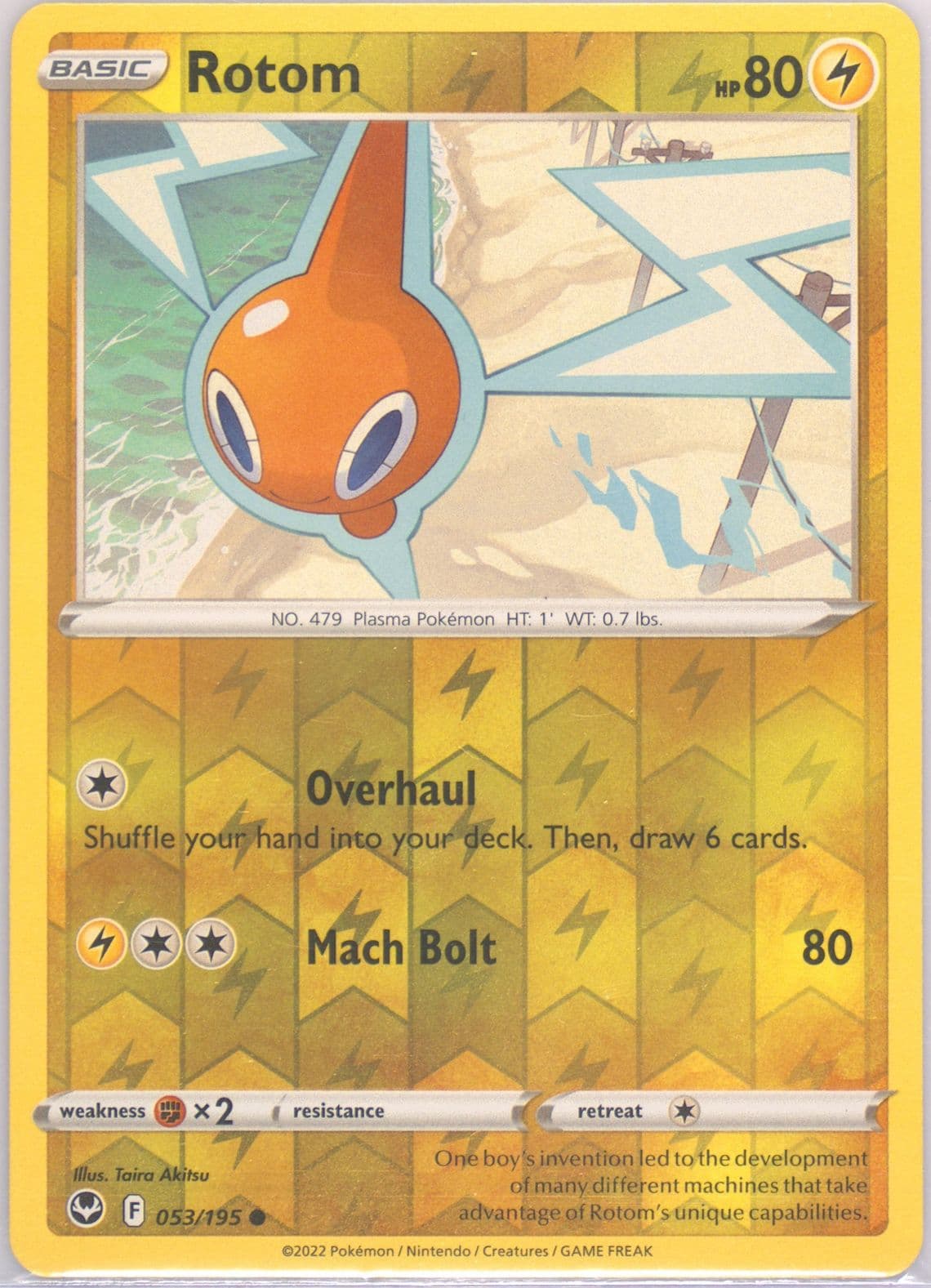 Rotom Reverse Holo (053) 2022 Pokemon Sword & Shield Silver Tempest