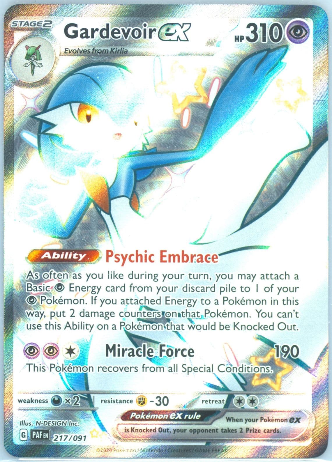 Gardevoir EX Shiny Ultra Rare (217) 2024 Pokemon Paf EN-Paldean Fates