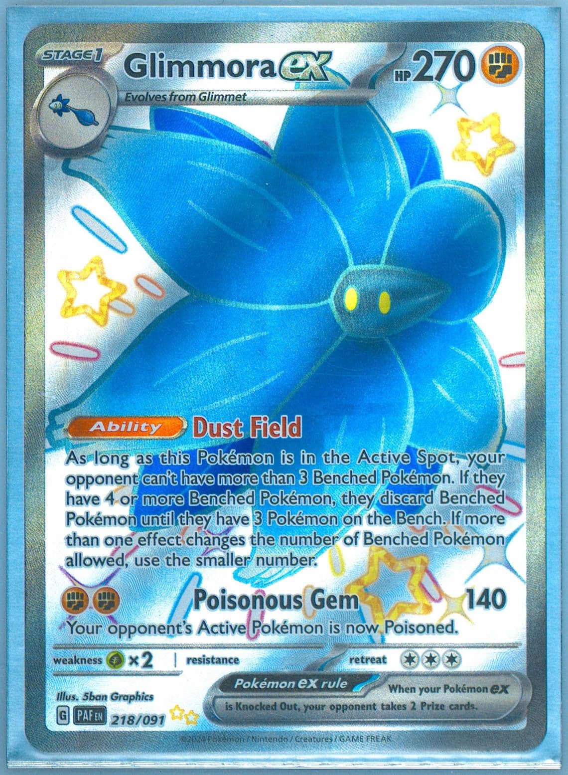 Glimmora EX Shiny Ultra Rare (218) 2024 Pokemon Paf EN-Paldean Fates