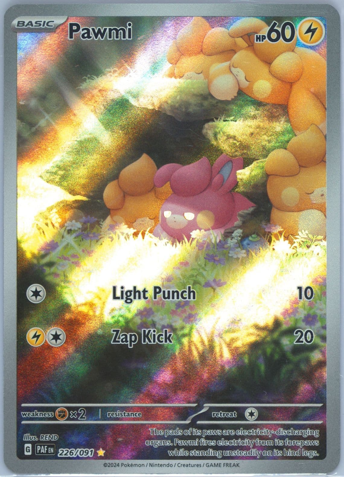 Pawmi Illustration Rare (226) 2024 Pokemon Paf EN-Paldean Fates