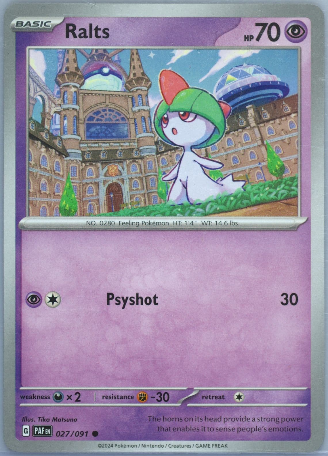 Ralts (027) 2024 Pokemon Paf EN-Paldean Fates