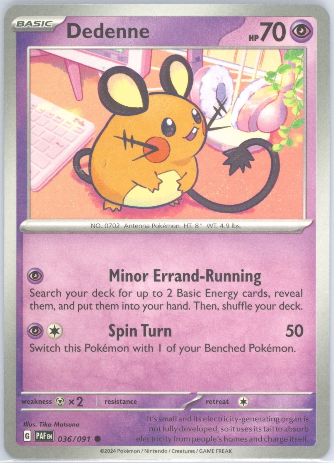 Dedenne (036) 2024 Pokemon Paf EN-Paldean Fates