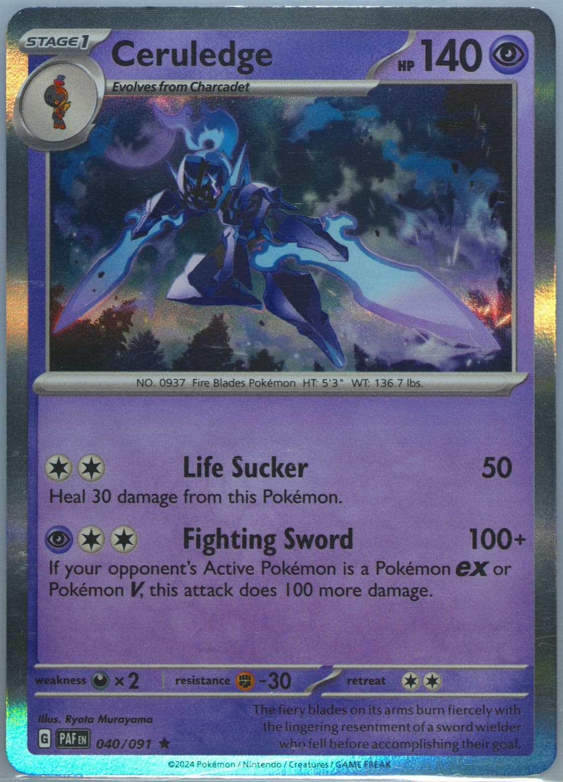 Ceruledge (040) 2024 Pokemon Paf EN-Paldean Fates