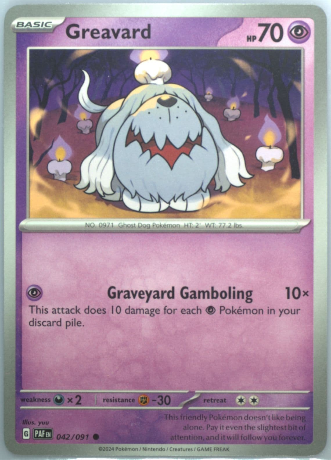 Greavard (042) 2024 Pokemon Paf EN-Paldean Fates
