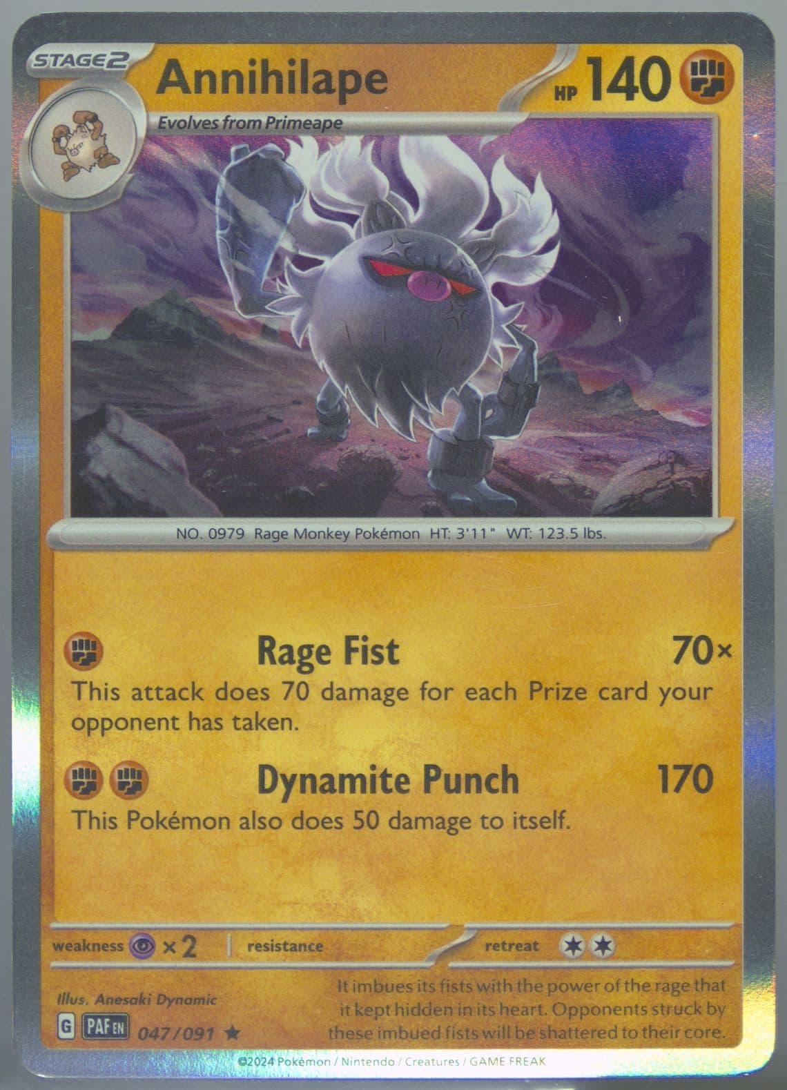 Annihilape (047) 2024 Pokemon Paf EN-Paldean Fates