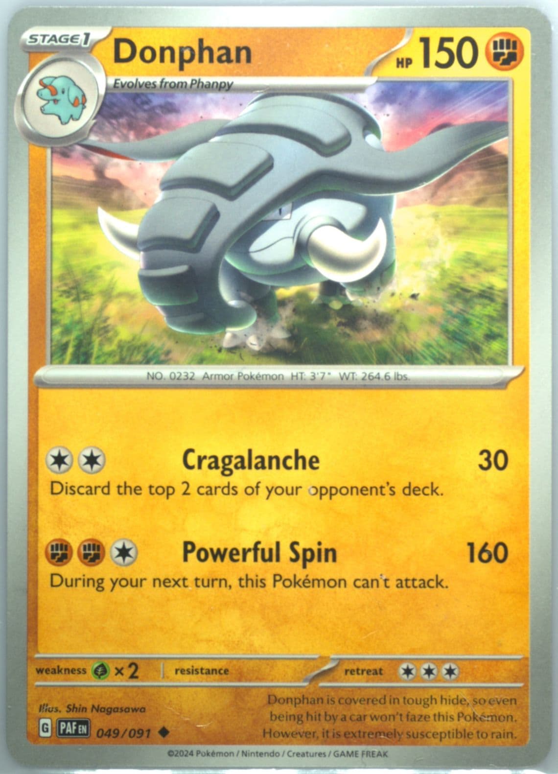 Donphan (049) 2024 Pokemon Paf EN-Paldean Fates