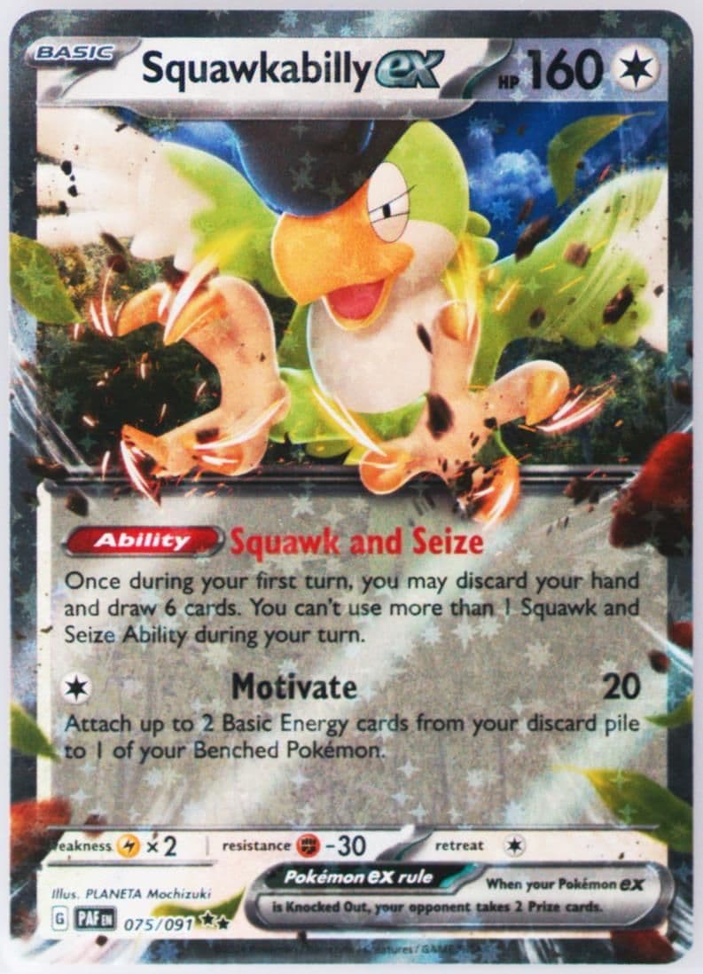 Squawkabilly EX (075) 2024 Pokemon Paf EN-Paldean Fates