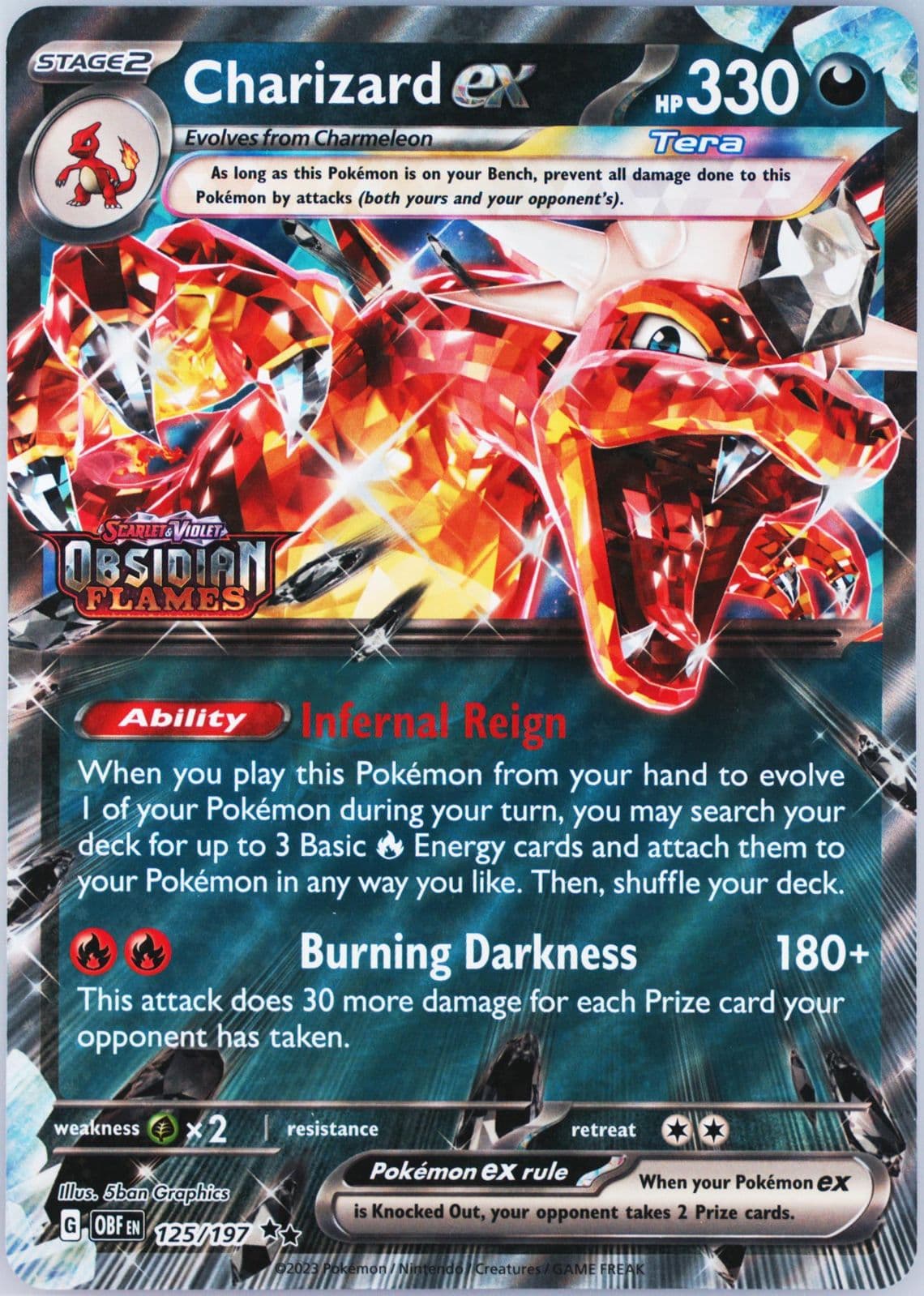 Charizard EX Europe Exclusive-Jumbo (125) 2023 Pokemon Obf EN-Obsidian Flames