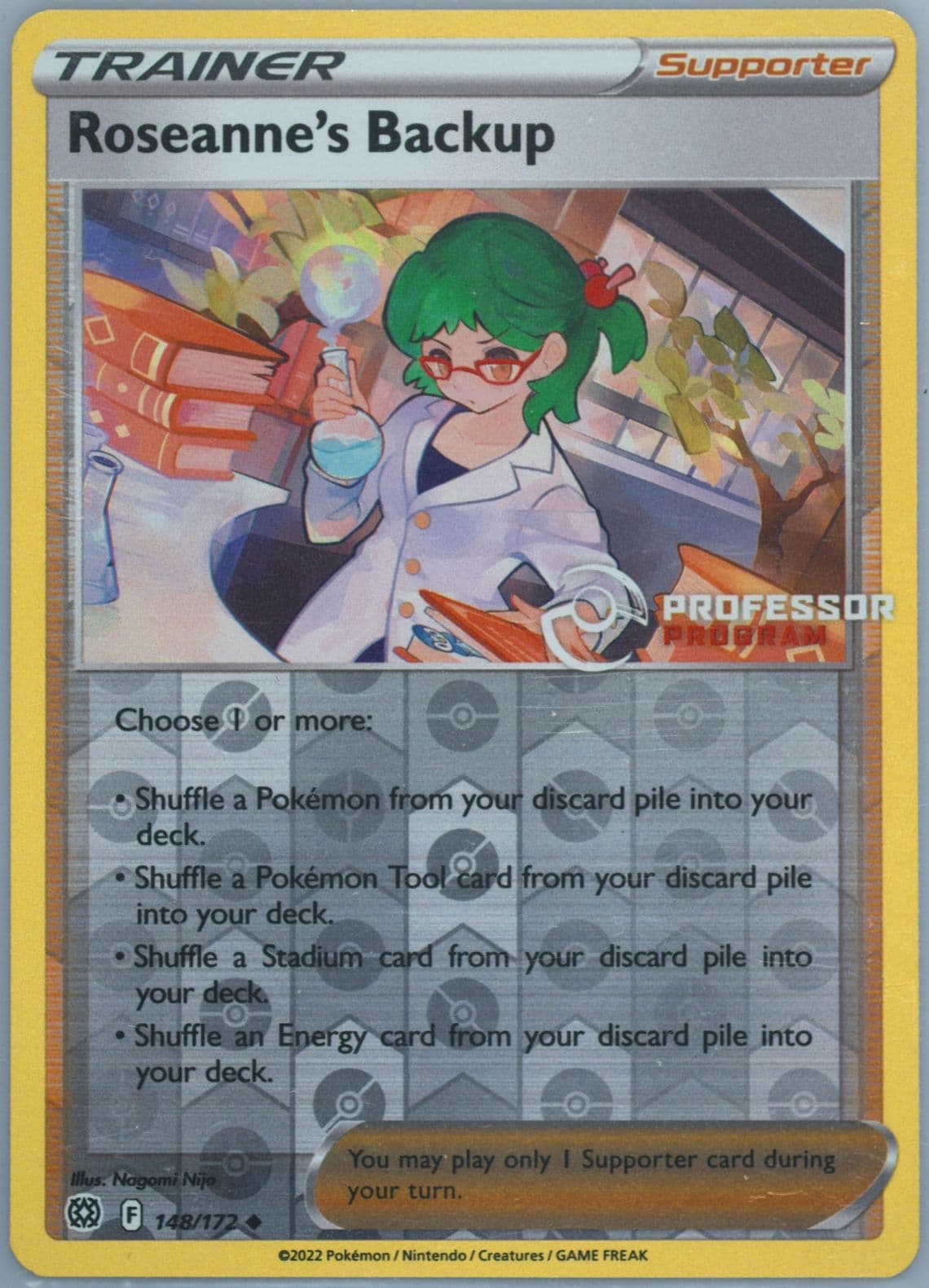 Roseanne's Backup-Reverse Foil 2023 Professor Program (148) 2022 Pokemon Sword & Shield Brilliant Stars