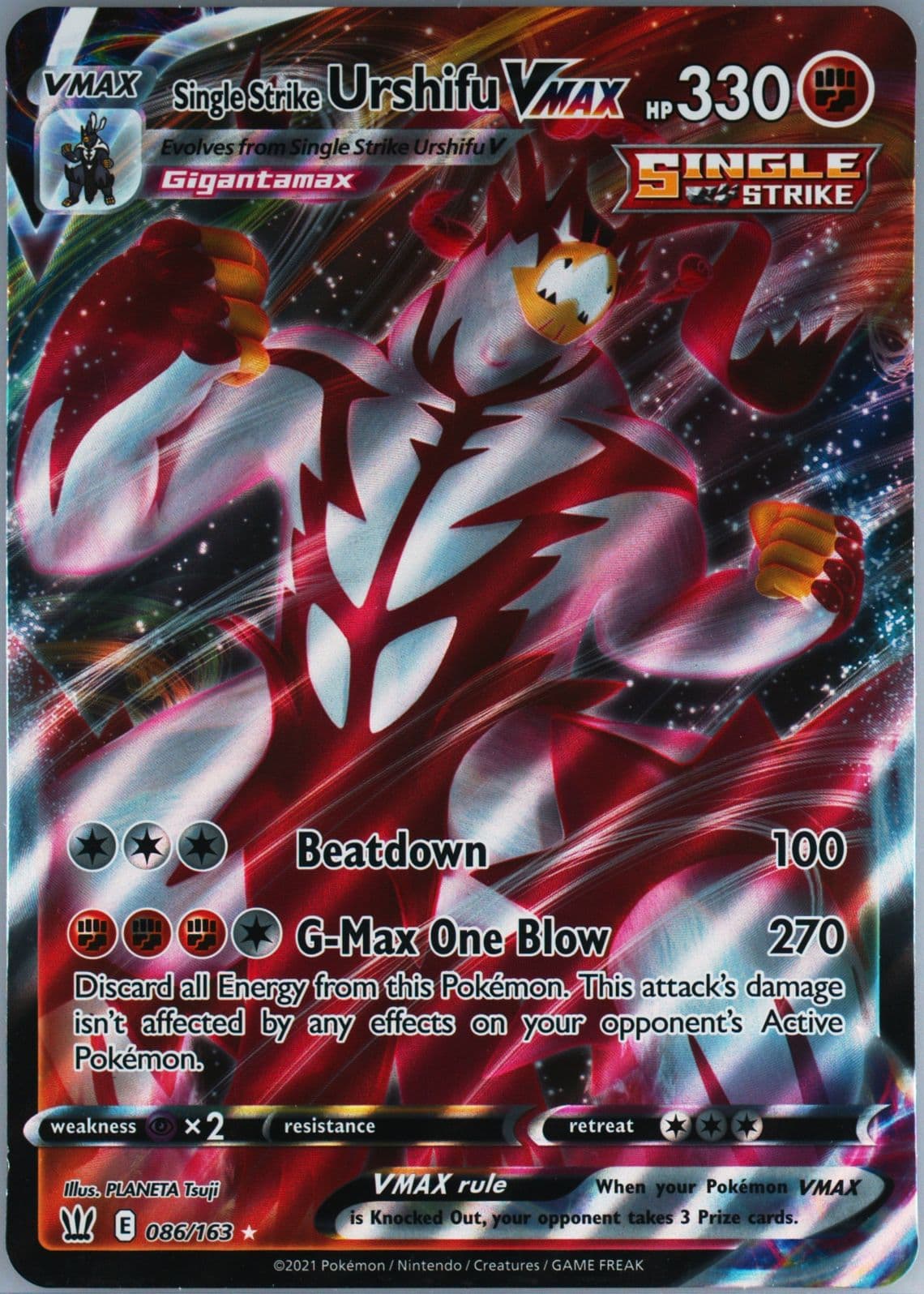 Single Strike Urshifu Vmax Single Strike Urshifu Vmax Premium Collection-Jumbo (086) 2021 Pokemon Sword & Shield Battle Styles