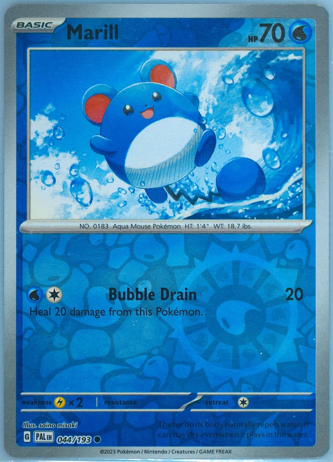 Marill Reverse Holo (044) 2023 Pokemon Pal EN-Paldea Evolved